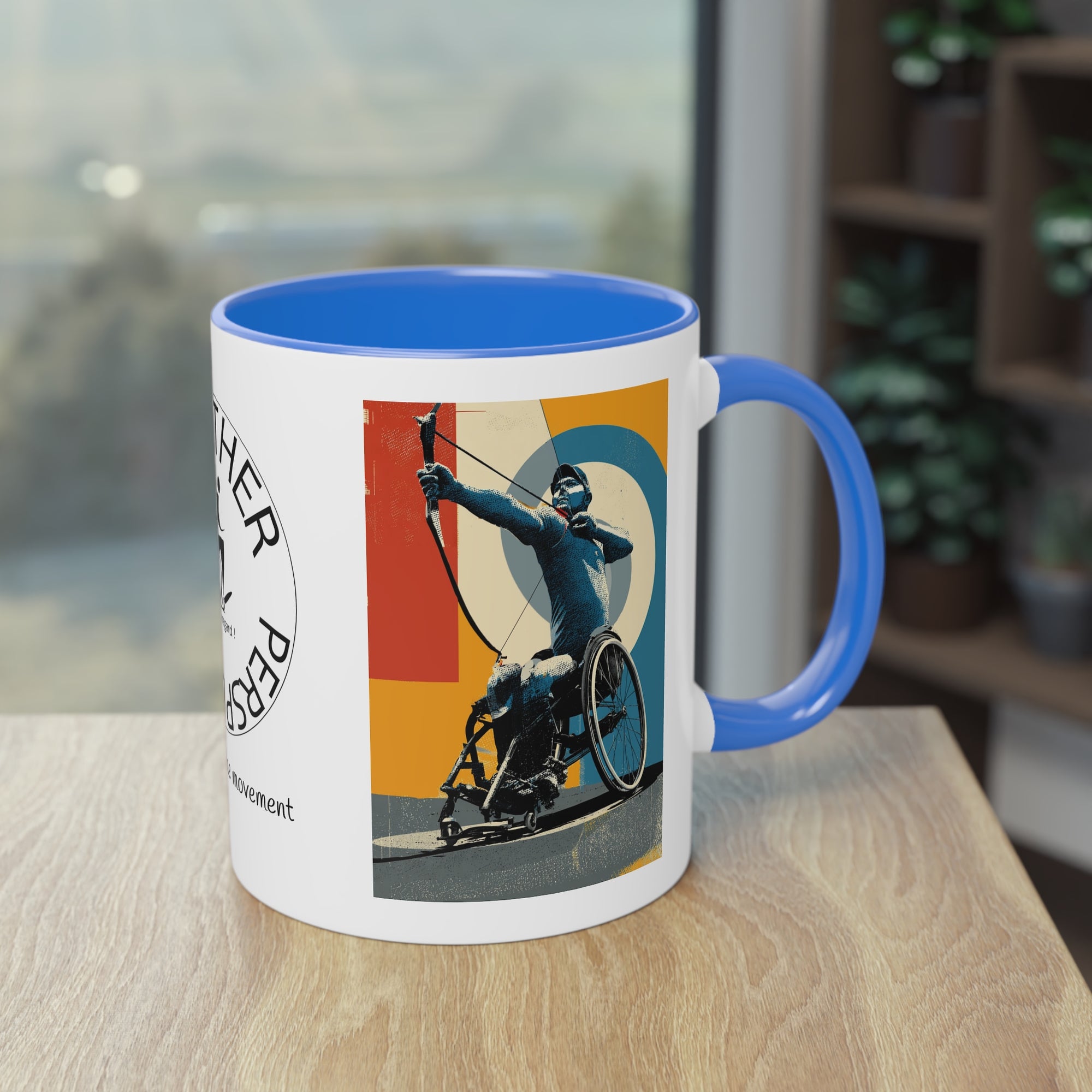 Dynamic Two-Tone Coffee Mug Archery,  Ideal Gift for Athletes, Motivational Morning Caffeine Boost, Sports Lover Cup