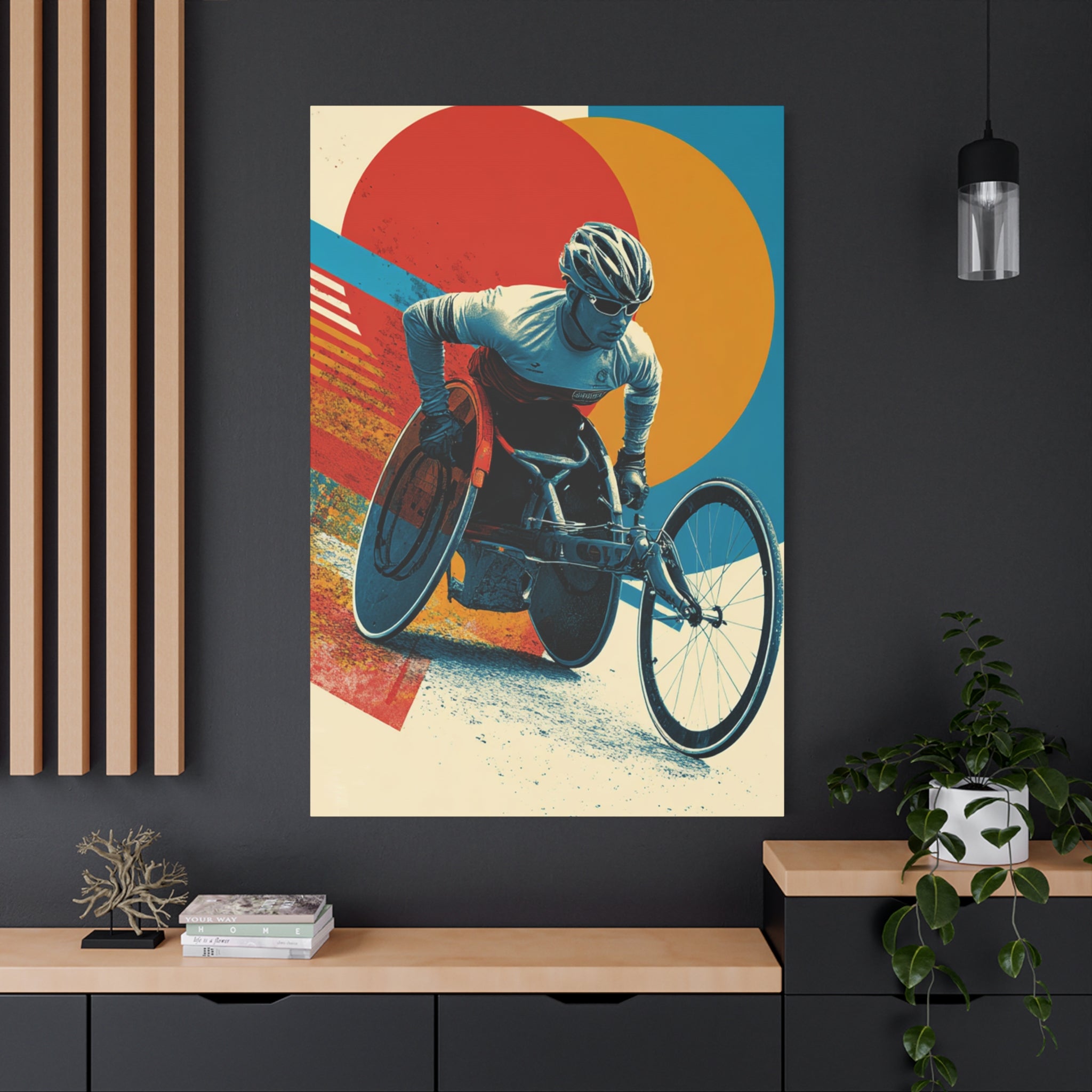 Vibrant Wheelchair Course Canvas Art, Motivational Wall Decor, Sports Inspiration, Gift for Athletes, Home Gym Decor