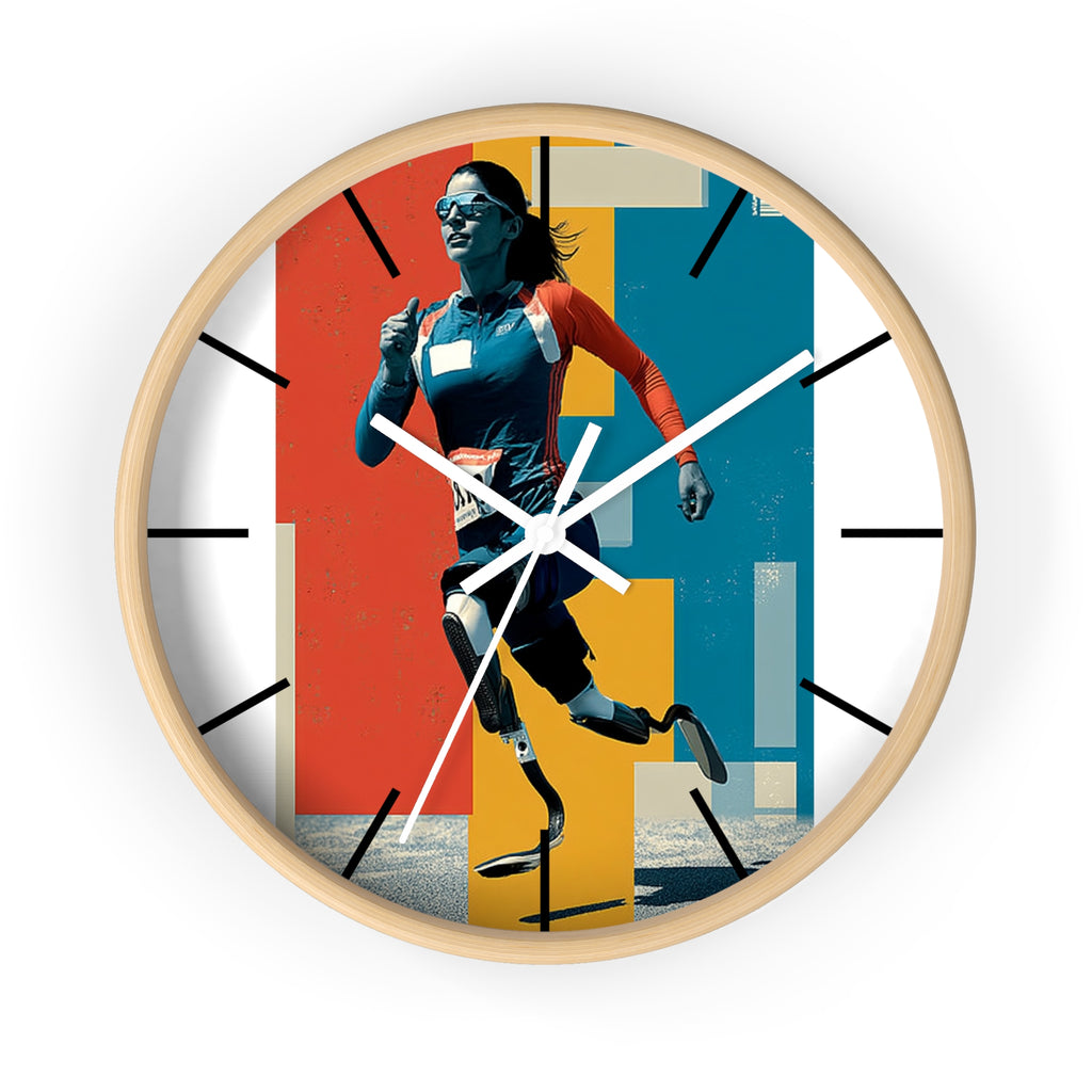 Motivational Sports Course Wall Clock, Inspirational Decor for Athletes, Fitness Gift, Perfect for Home Gym, Competition, or Office
