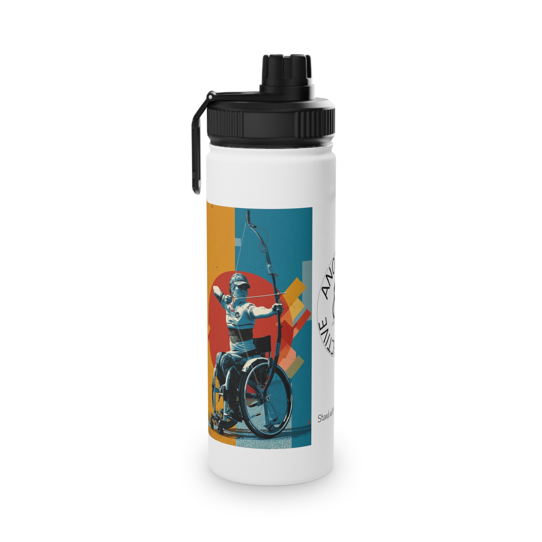 Vibrant Water Archery Bottle, Stainless Steel Sports Bottle, Eco-Friendly Hydration, Outdoor Adventure Gear, Unique Gift for Cyclists