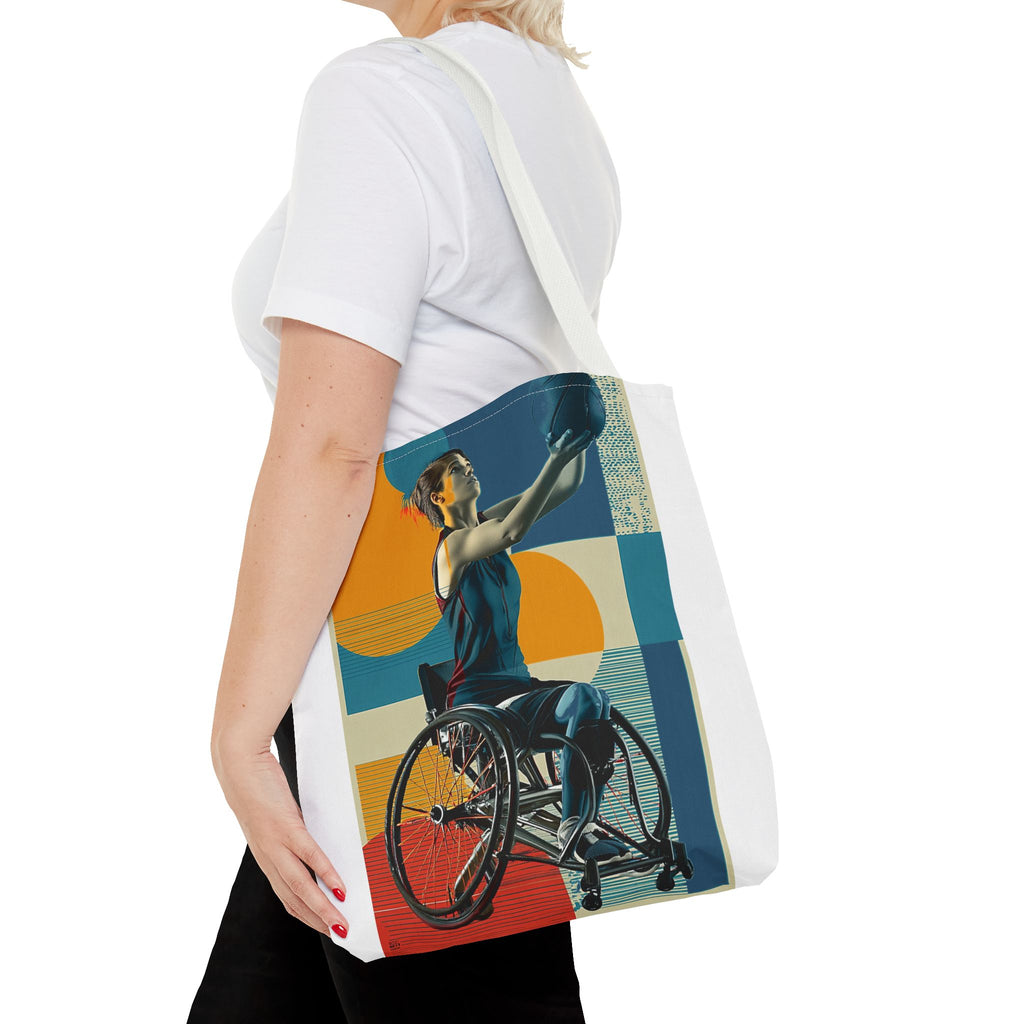 Inspirational Wheelchair Basket  Sports Tote Bag | Motivational Gym Bag, Everyday Use, Eco-Friendly Gift, Unique Sporty Design
