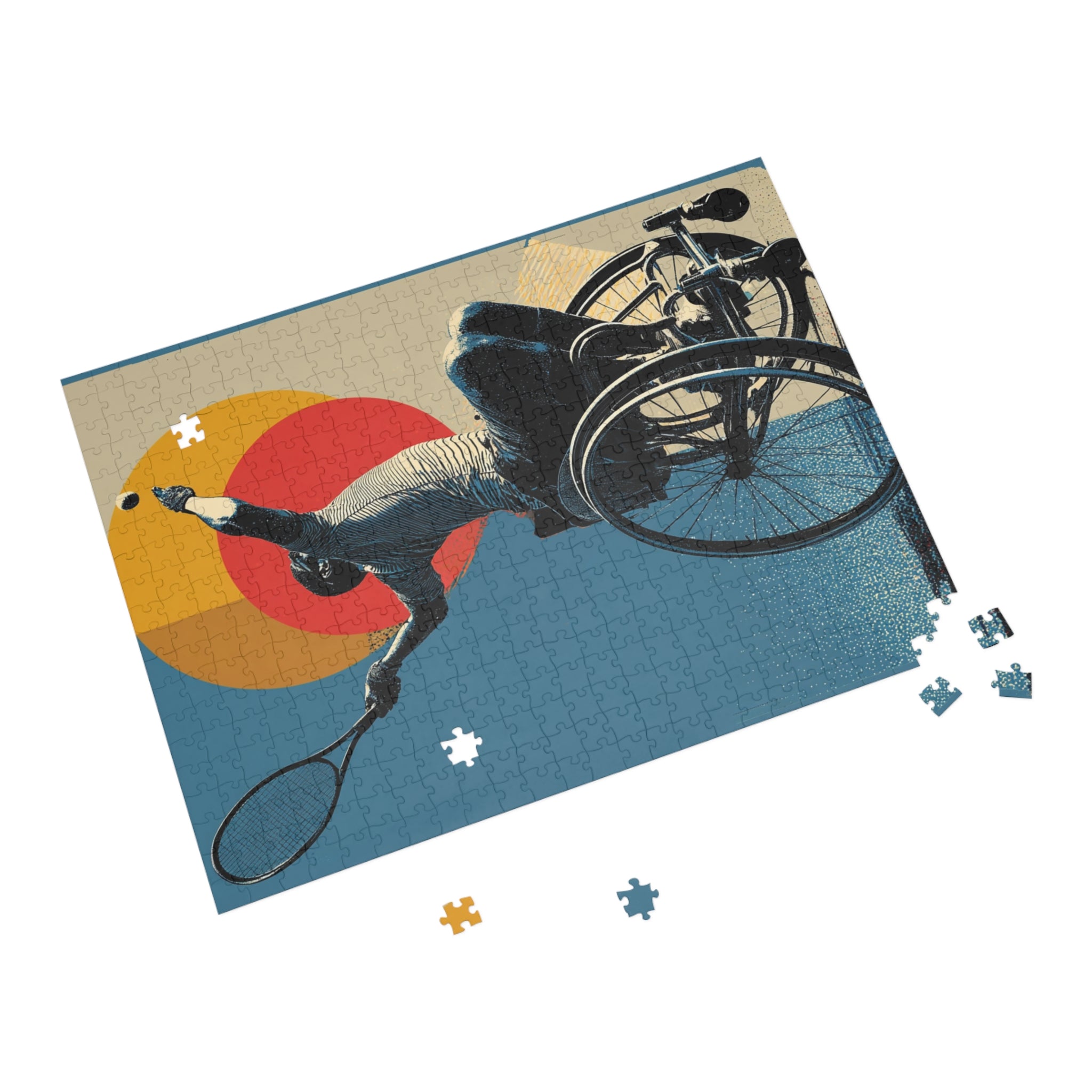 Interactive Tennis Enthusiast Puzzle,  500-1000-Piece Jigsaw, Perfect for Gifts, Family Time, Home Decor, Cycling Theme