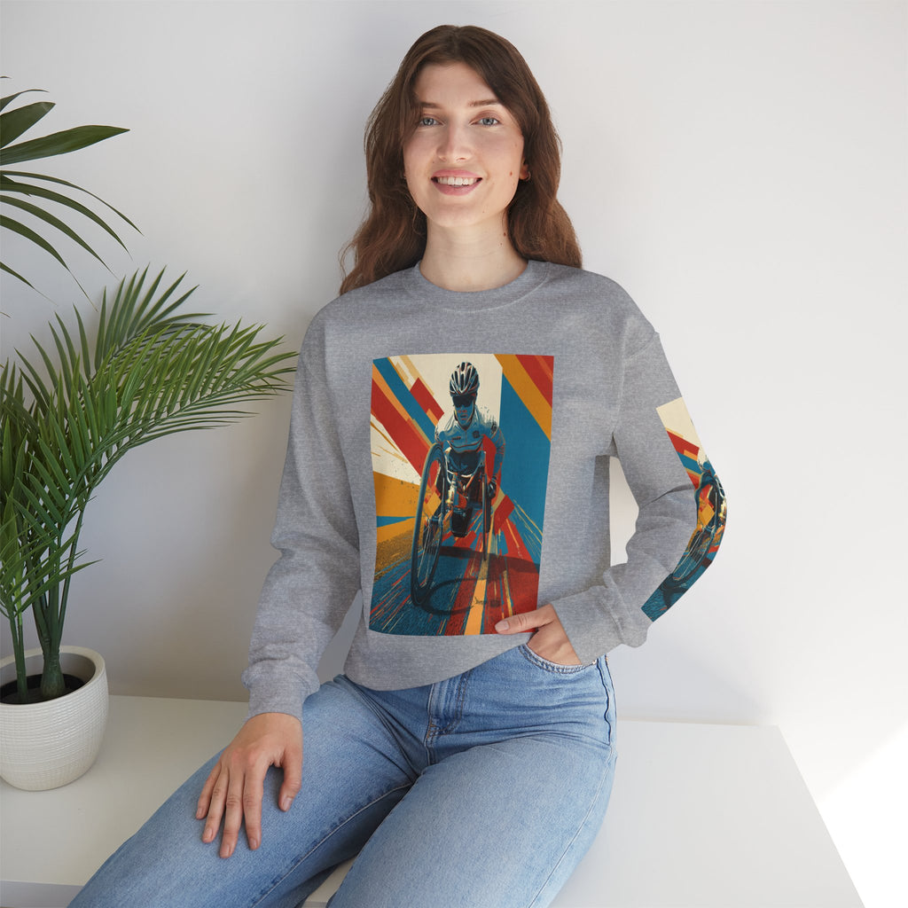 Inclusive WheelChair Course Sports Themed Sweatshirt for Empowerment, Unisex Heavy Blend Crewneck, Inspirational Gift for Activists
