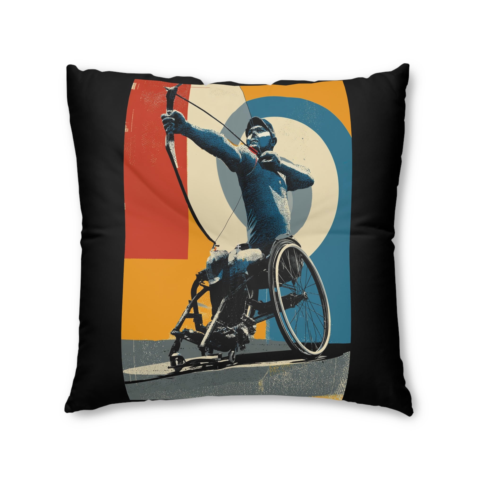Dynamic Tufted Floor Pillow, Sports Course Decor, Active Lifestyle Cushion, Athlete Gift, Home Accent, Modern Throw Pillow