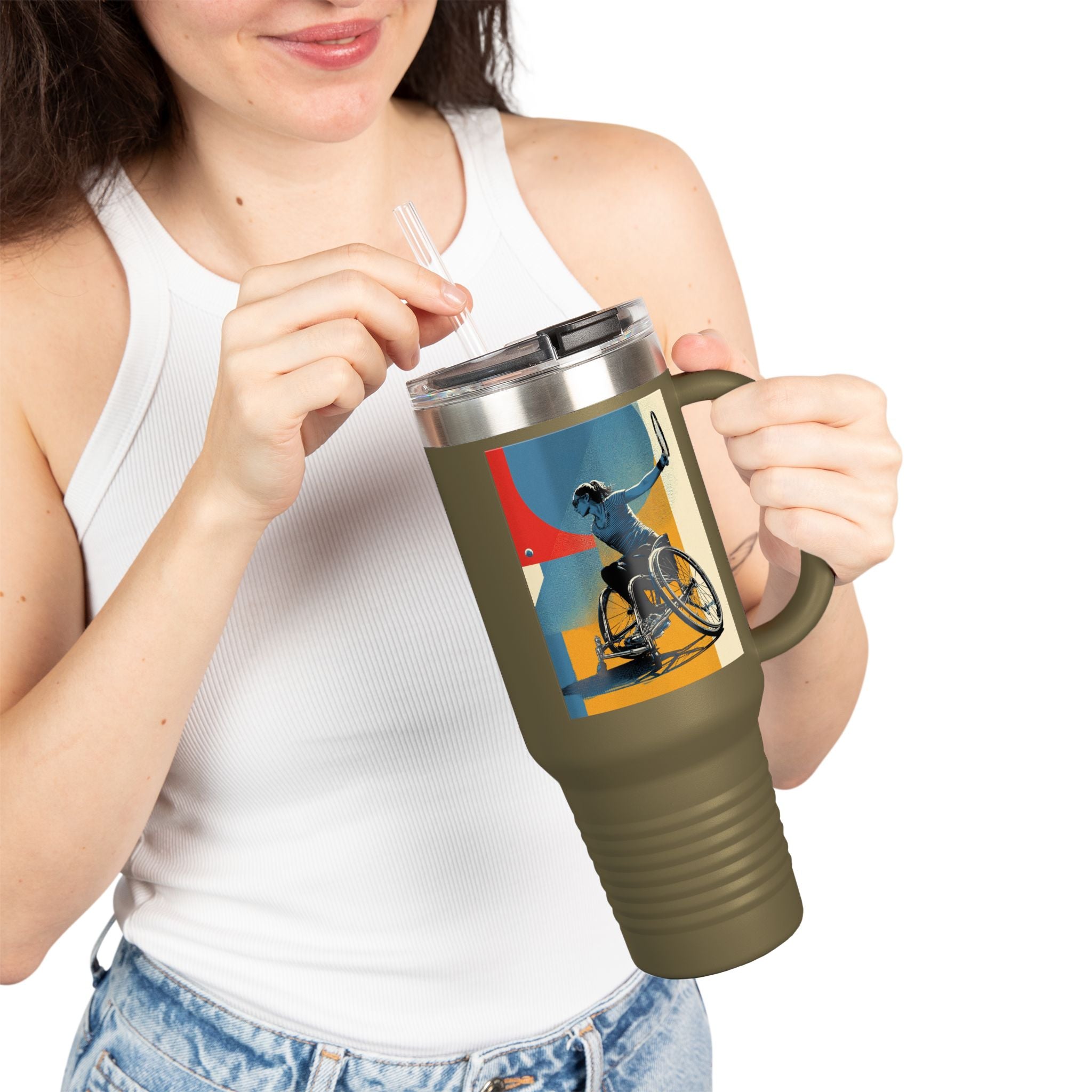 Vibrant Insulated Travel Mug, 40oz | Stylish Drinkware for Outdoor Adventures, Sports, Travel, Gifts