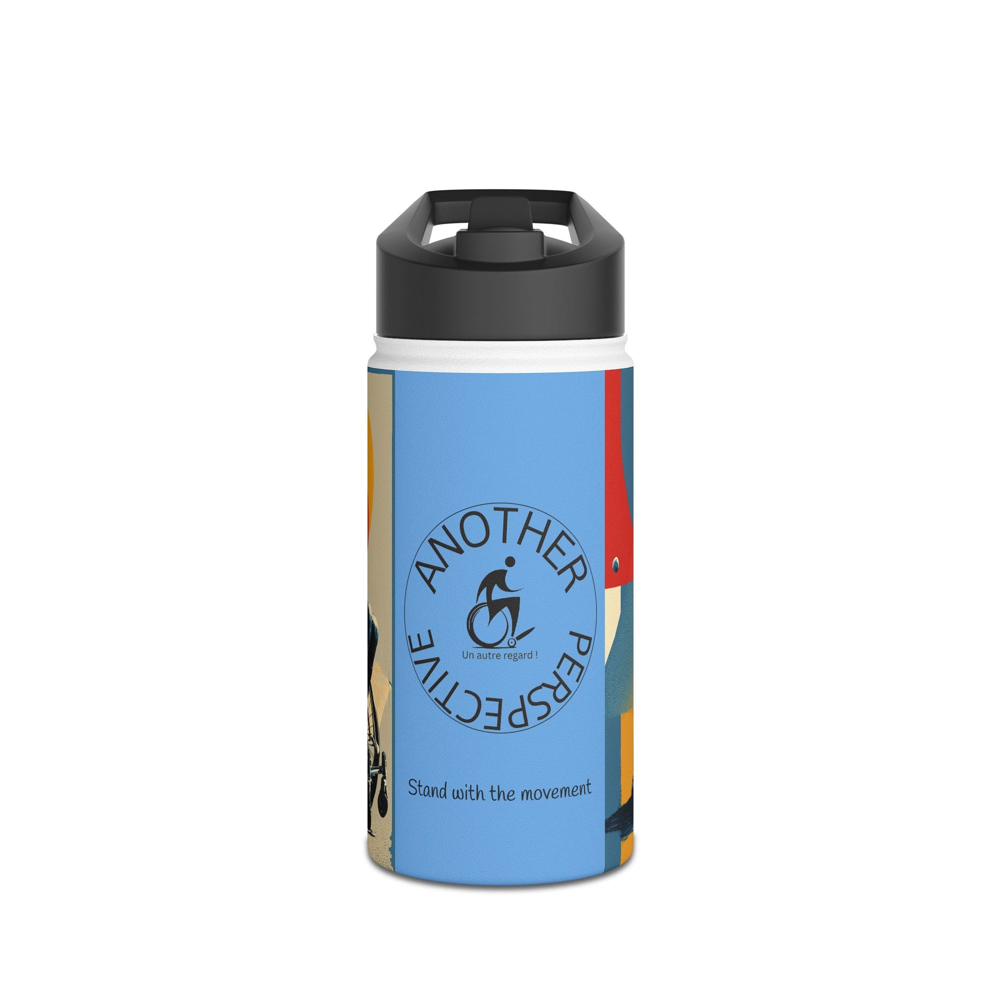Colorful Stainless Steel Water Bottle – Para-sport Tennis Design, Eco-Friendly Hydration, Gift Idea for All Athletes, Travel Mug, Fitness Accessory