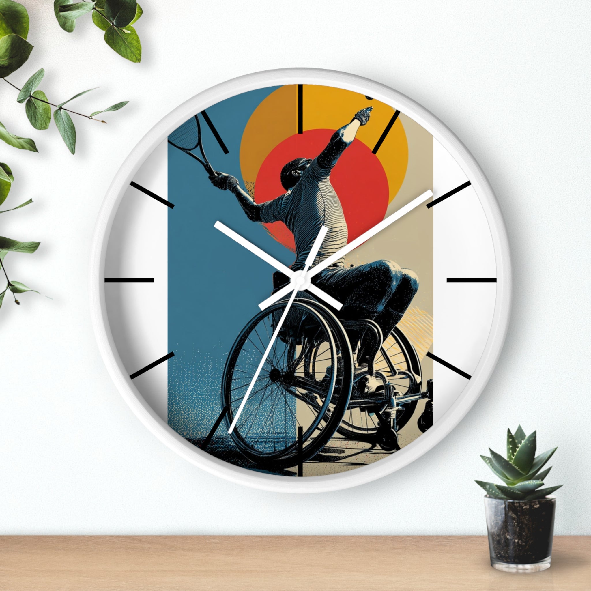 Motivational Sports Tennis Wall Clock, Inspirational Decor for Athletes, Fitness Gift, Perfect for Home Gym, Competition, or Office