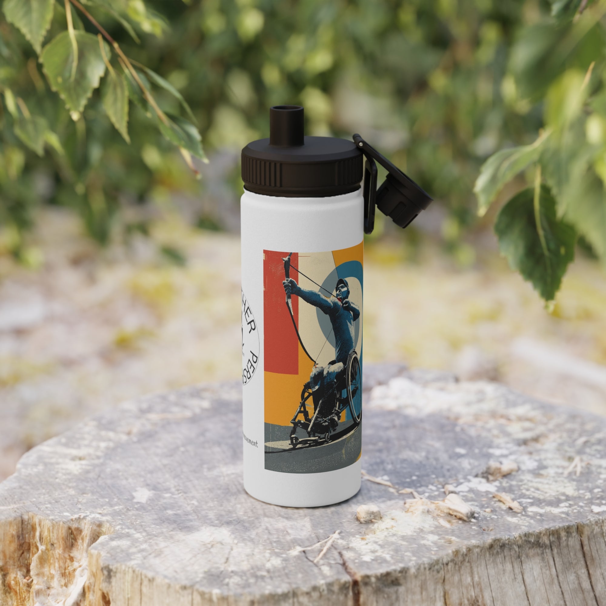 Vibrant Water Archery Bottle, Stainless Steel Sports Bottle, Eco-Friendly Hydration, Outdoor Adventure Gear, Unique Gift for Cyclists
