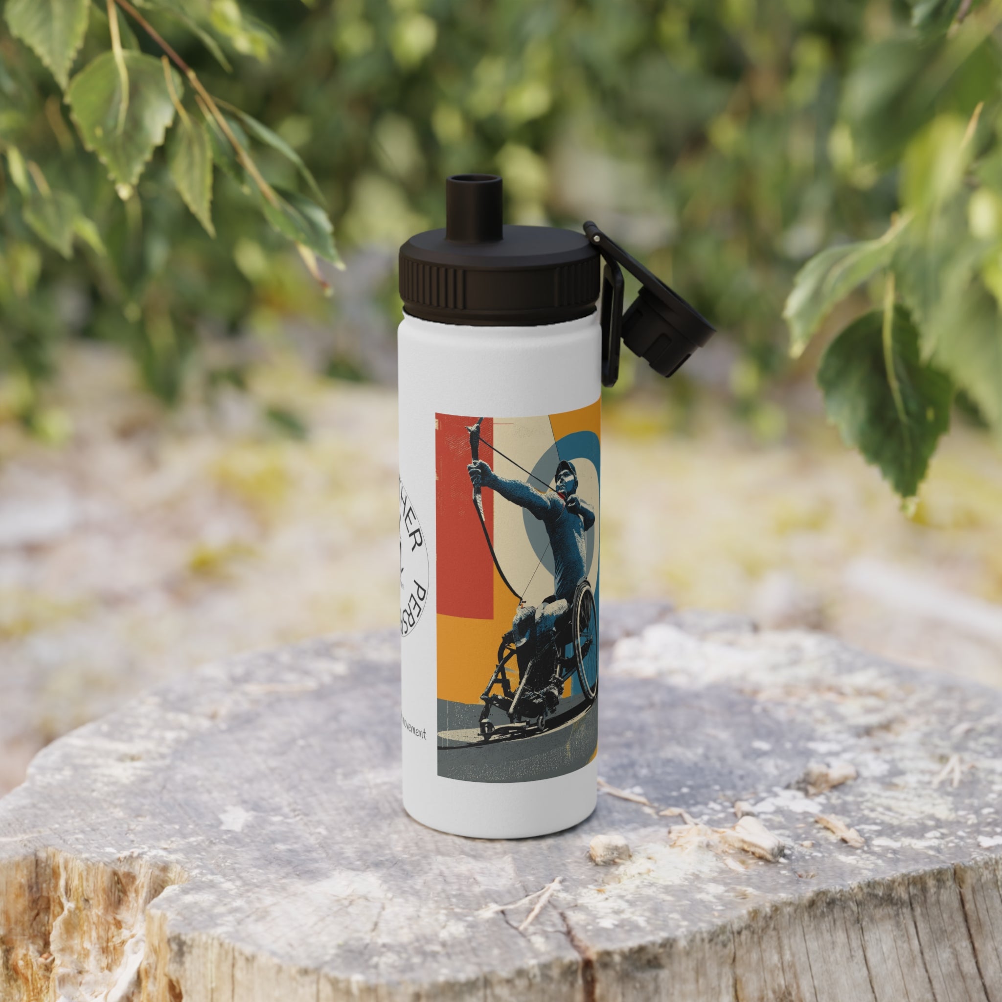 Vibrant Water Archery Bottle, Stainless Steel Sports Bottle, Eco-Friendly Hydration, Outdoor Adventure Gear, Unique Gift for Cyclists