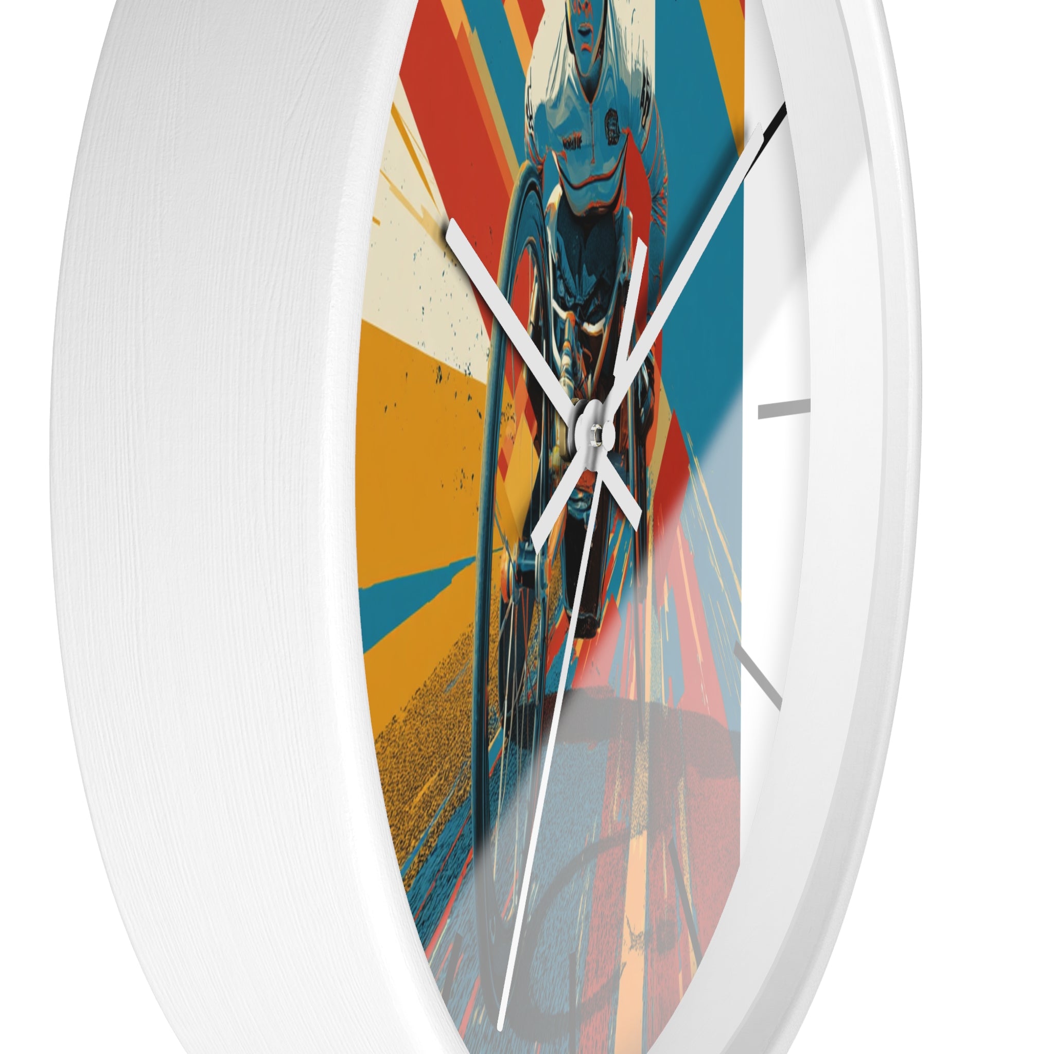 Motivational Sports Wheelchair Wall Clock, Inspirational Decor for Athletes, Fitness Gift, Perfect for Home Gym, Competition, or Office