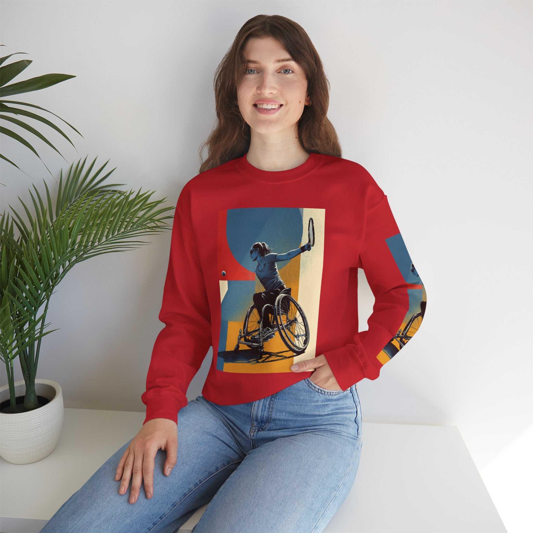 Inclusive WheelChair Course Sports Themed Sweatshirt for Empowerment, Unisex Heavy Blend Crewneck, Inspirational Gift for Activists