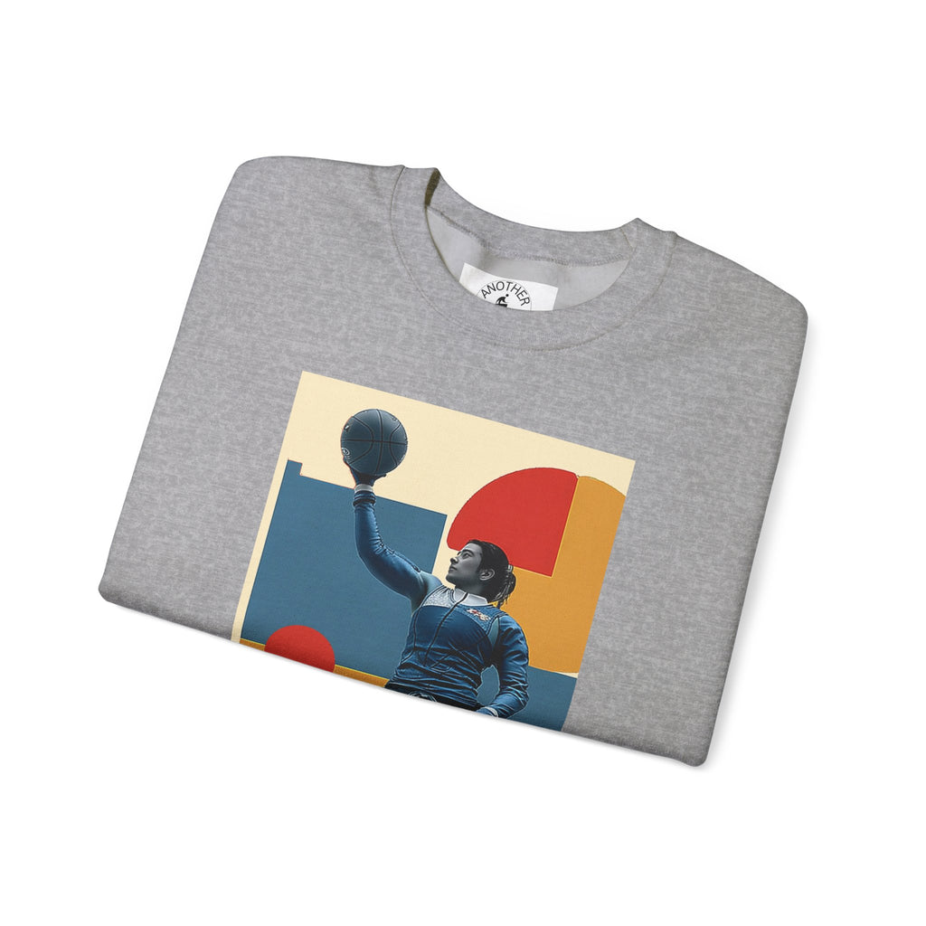 Inclusive WheelChair Basket Sports Themed Sweatshirt for Empowerment, Unisex Heavy Blend Crewneck, Inspirational Gift for Activists