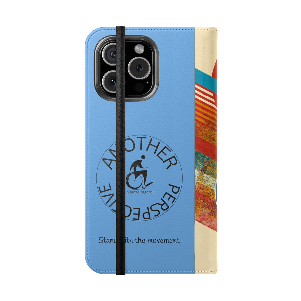 Mobility Advocate Flip Case for Phone Wheelchair, Supportive Gift for Activists, Stylish Wallet Phone Case, Perfect for Everyday Use