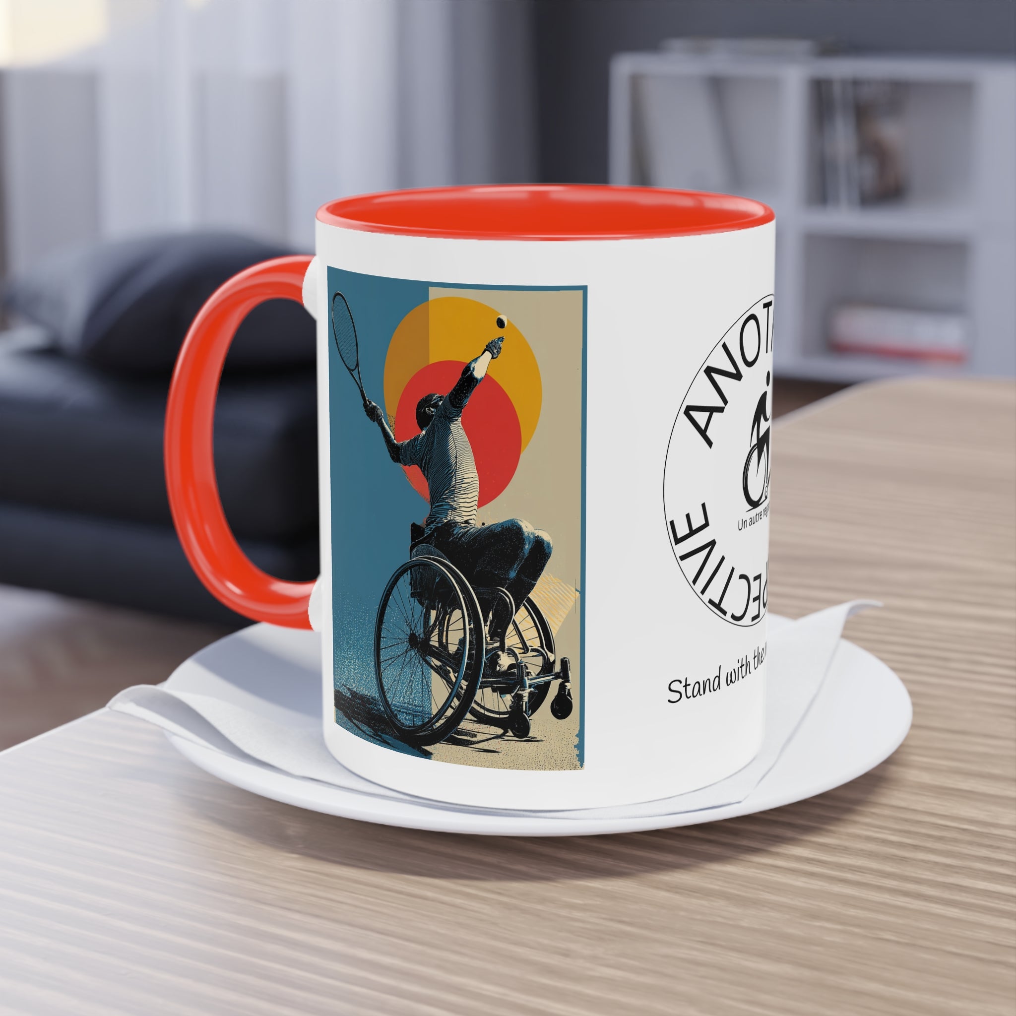 Dynamic Two-Tone Coffee Mug Tennis, Race-inspired Drinkware, Ideal Gift for Athletes, Motivational Morning Caffeine Boost, Sports Lover Cup