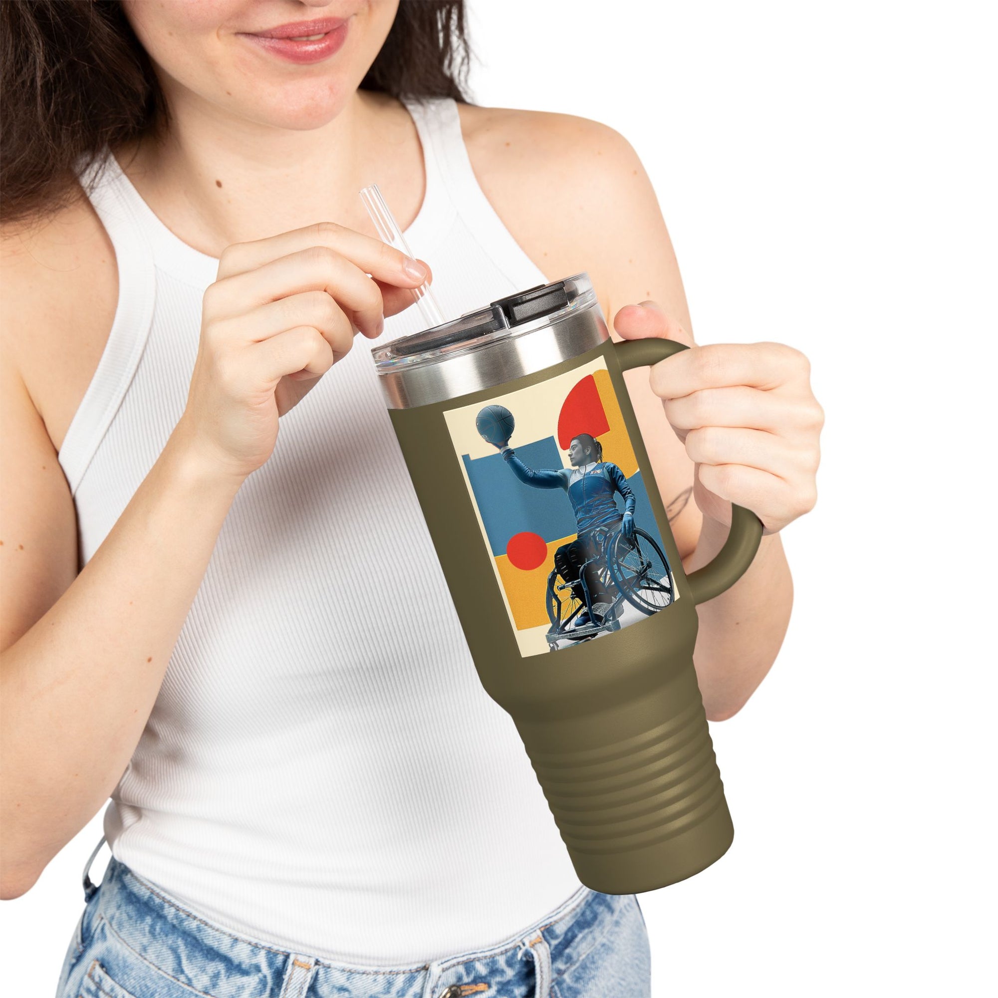 Vibrant Insulated Travel Mug, 40oz | Stylish Drinkware for Outdoor Adventures, Sports, Travel, Gifts