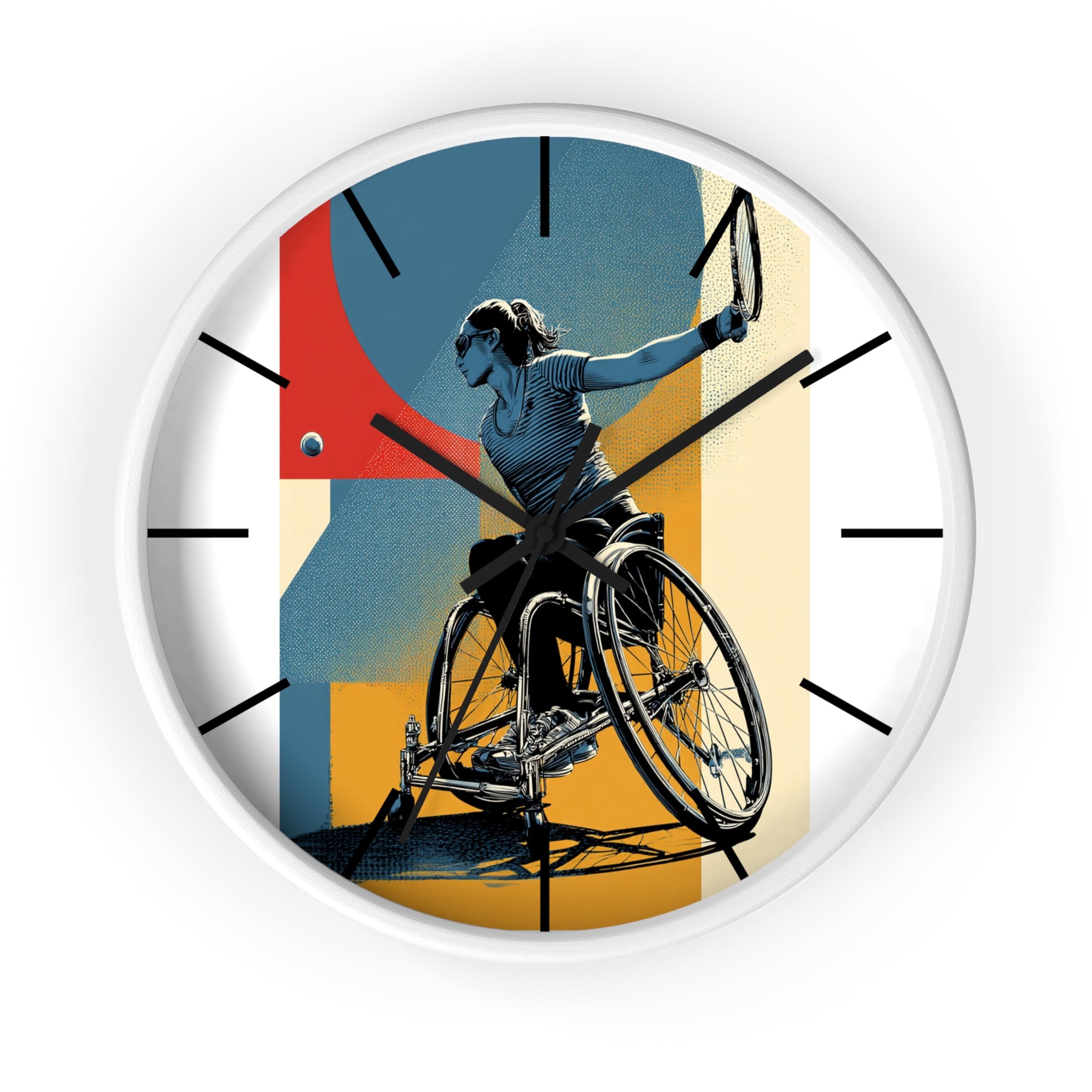 Motivational Sports Tennis Wall Clock, Inspirational Decor for Athletes, Fitness Gift, Perfect for Home Gym, Competition, or Office