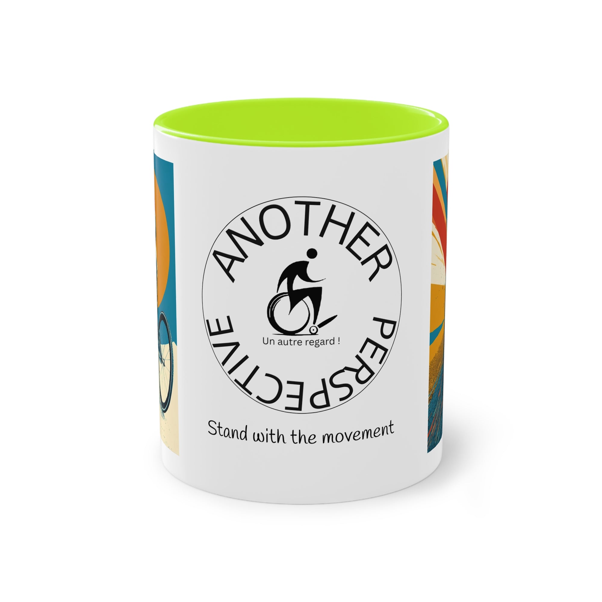 Dynamic Two-Tone Coffee Mug Wheelchair, Race-inspired Drinkware, Ideal Gift for Athletes, Motivational Morning Caffeine Boost, Sports Lover Cup