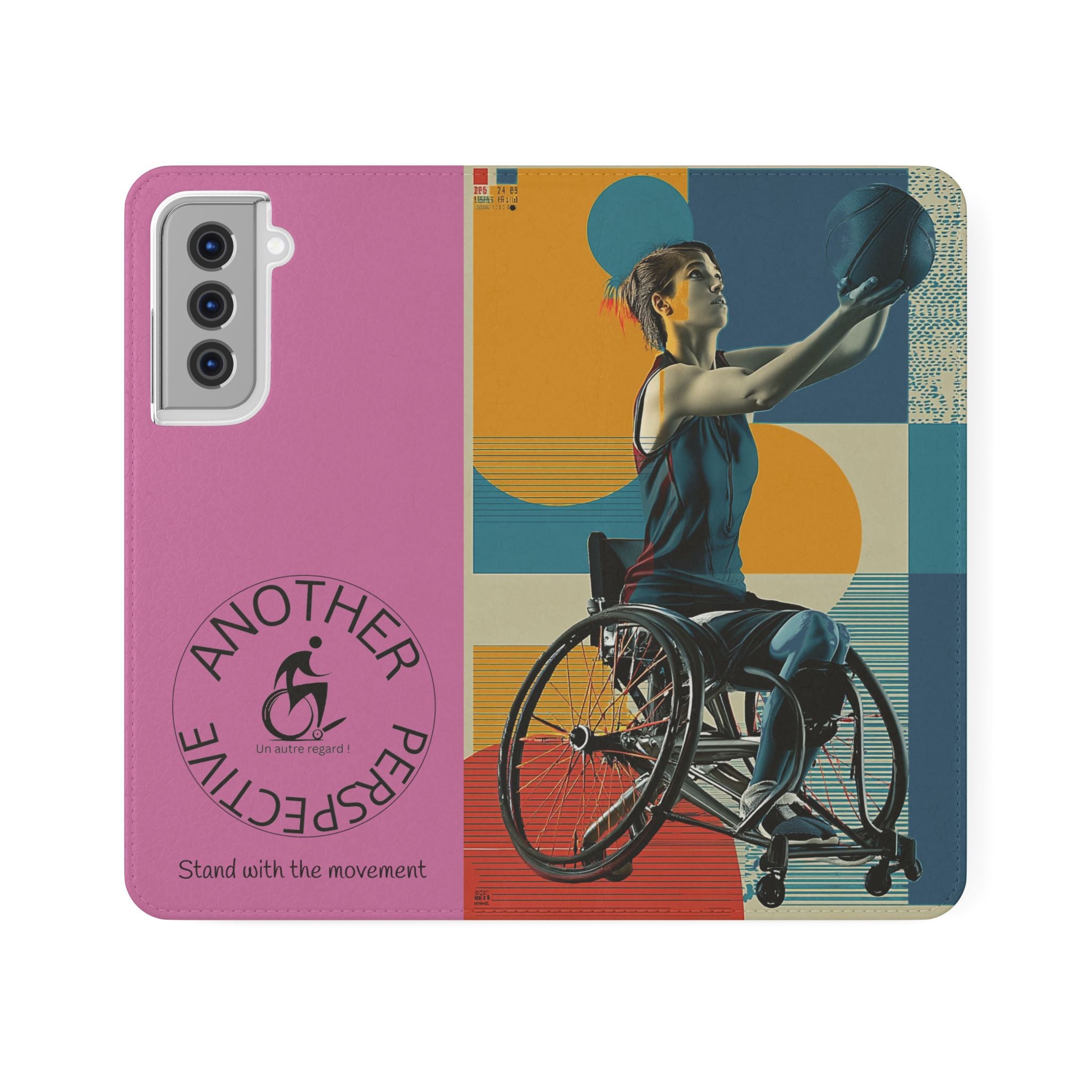 Sporty Flip Case for Wheelchair Basket Athletes, Phone Cover, Active Lifestyle Accessory, Gift for Sports Lovers, Personalized Case
