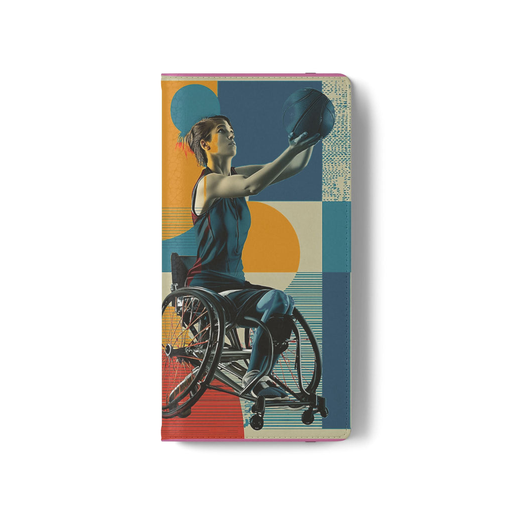 Sporty Flip Case for Wheelchair Basket Athletes, Phone Cover, Active Lifestyle Accessory, Gift for Sports Lovers, Personalized Case
