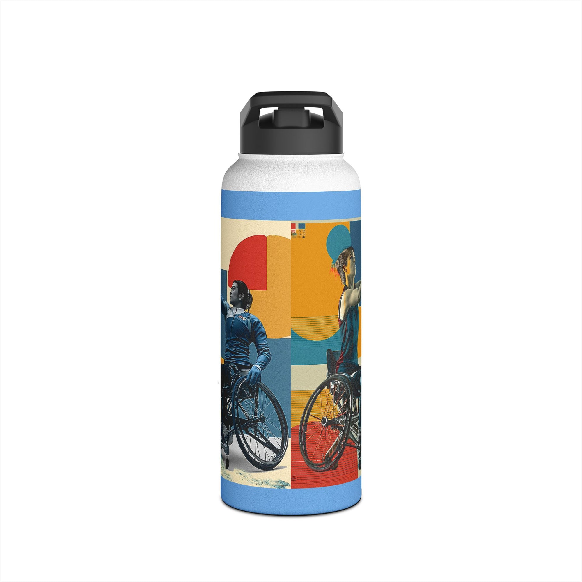 Colorful Stainless Steel Water Bottle – Para-sport Design, Eco-Friendly Hydration, Gift Idea for All Athletes, Travel Mug, Fitness Accessory