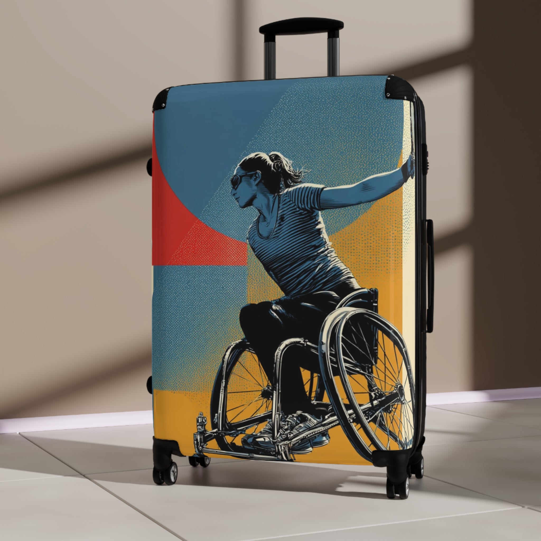 Wheelchair Tennis Athlete Suitcase - Travel Gear for Adaptive Sports, Unique Luggage, Inspirational Gift, Mobility Travel, Adventure Bag