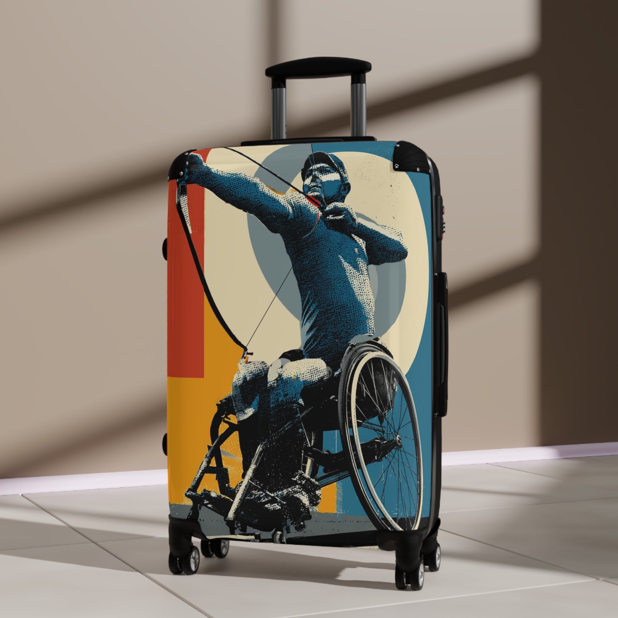 Wheelchair Archery Athlete Suitcase - Travel Gear for Adaptive Sports, Unique Luggage, Inspirational Gift, Mobility Travel, Adventure Bag