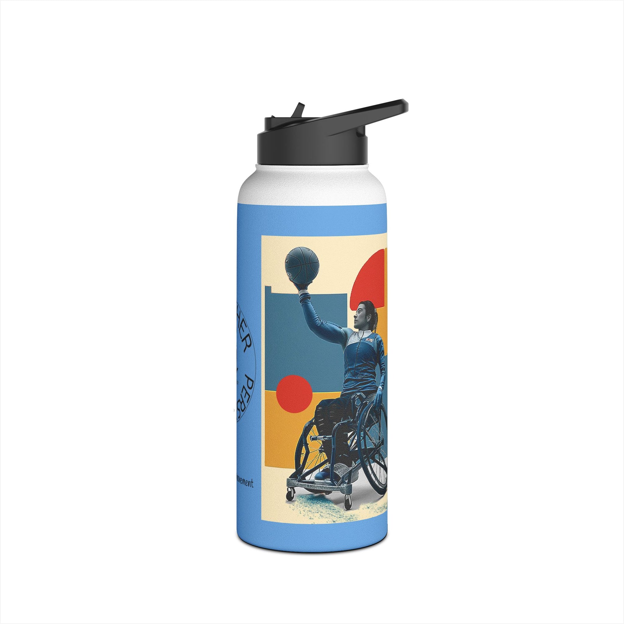Colorful Stainless Steel Water Bottle – Para-sport Design, Eco-Friendly Hydration, Gift Idea for All Athletes, Travel Mug, Fitness Accessory