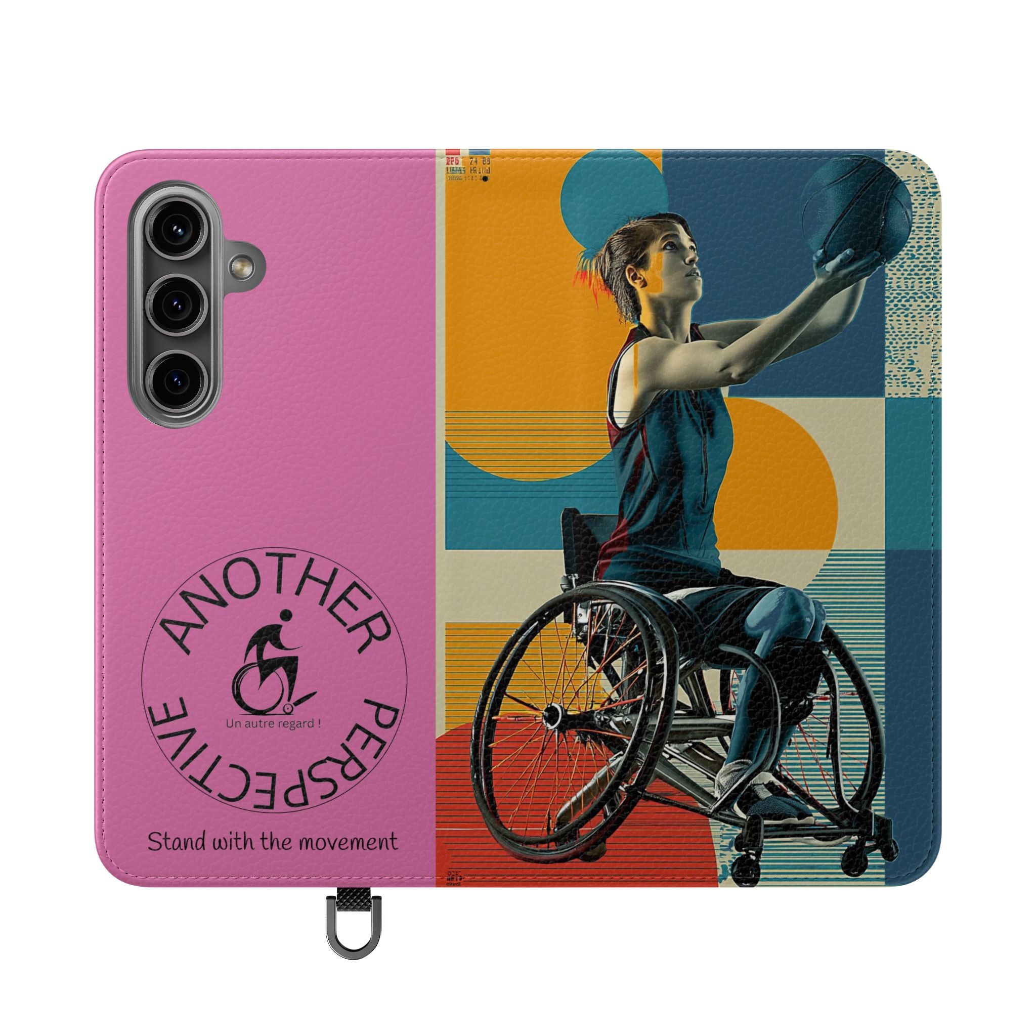 Sporty Flip Case for Wheelchair Basket Athletes, Phone Cover, Active Lifestyle Accessory, Gift for Sports Lovers, Personalized Case