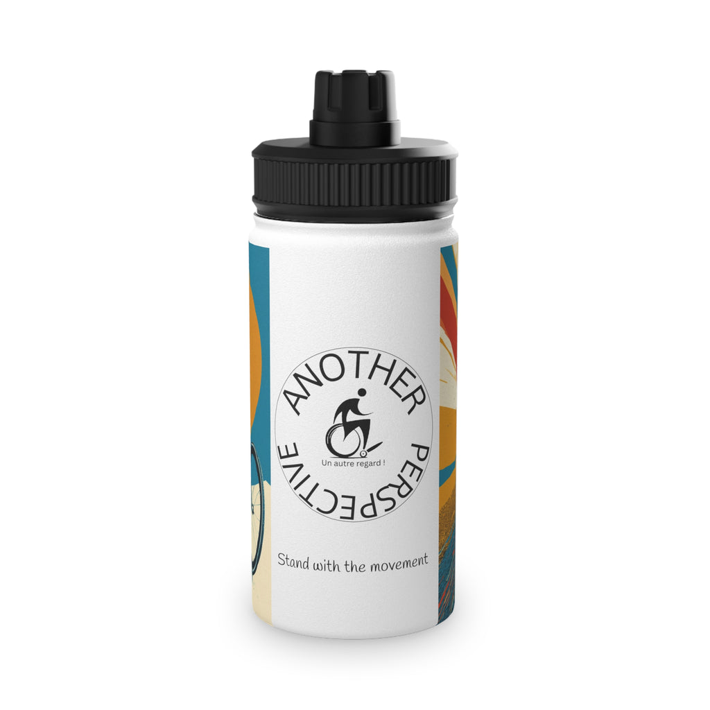 Vibrant Wheelchair Water Bottle , Stainless Steel Sports Bottle, Eco-Friendly Hydration, Outdoor Adventure Gear, Unique Gift for Cyclists