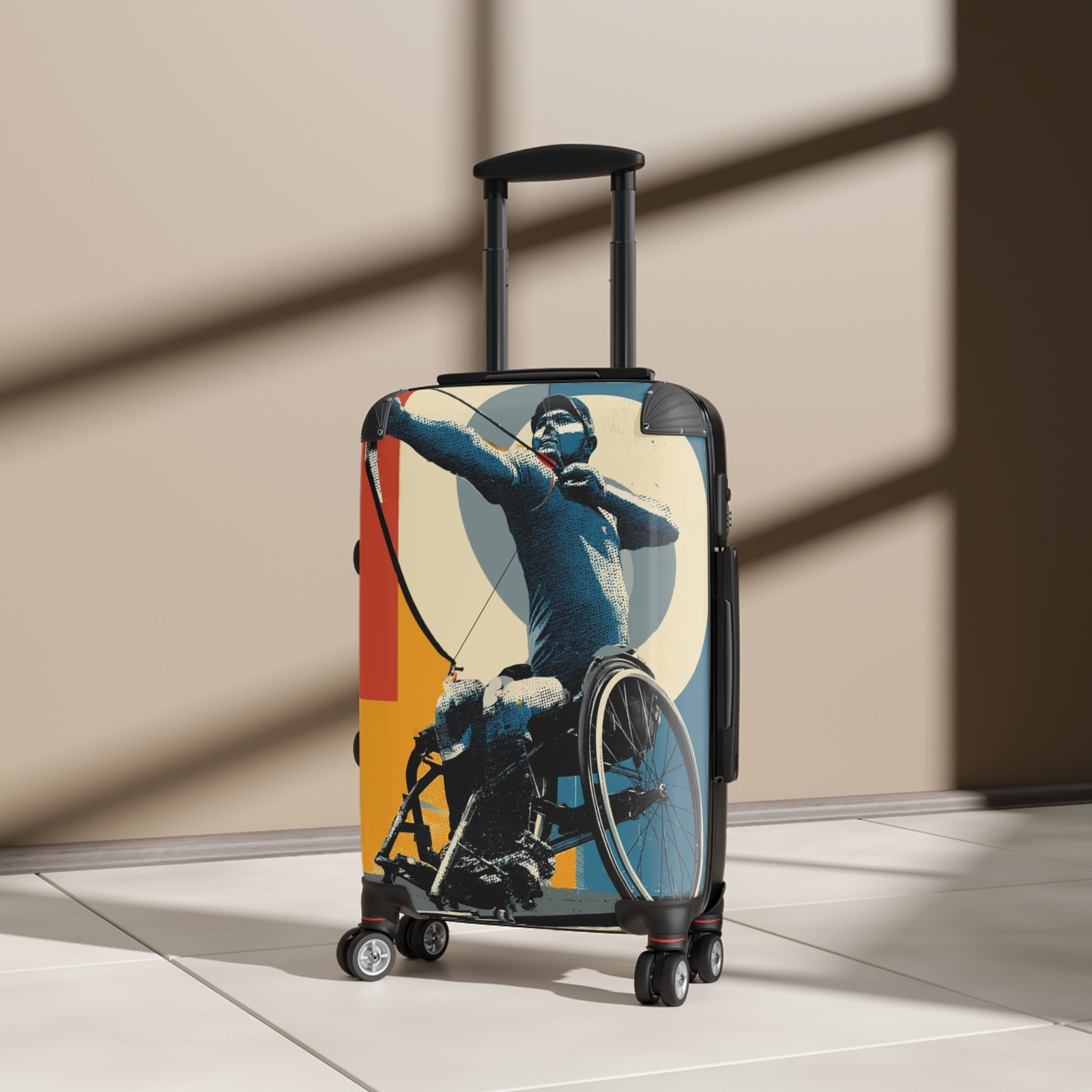 Wheelchair Archery Athlete Suitcase - Travel Gear for Adaptive Sports, Unique Luggage, Inspirational Gift, Mobility Travel, Adventure Bag