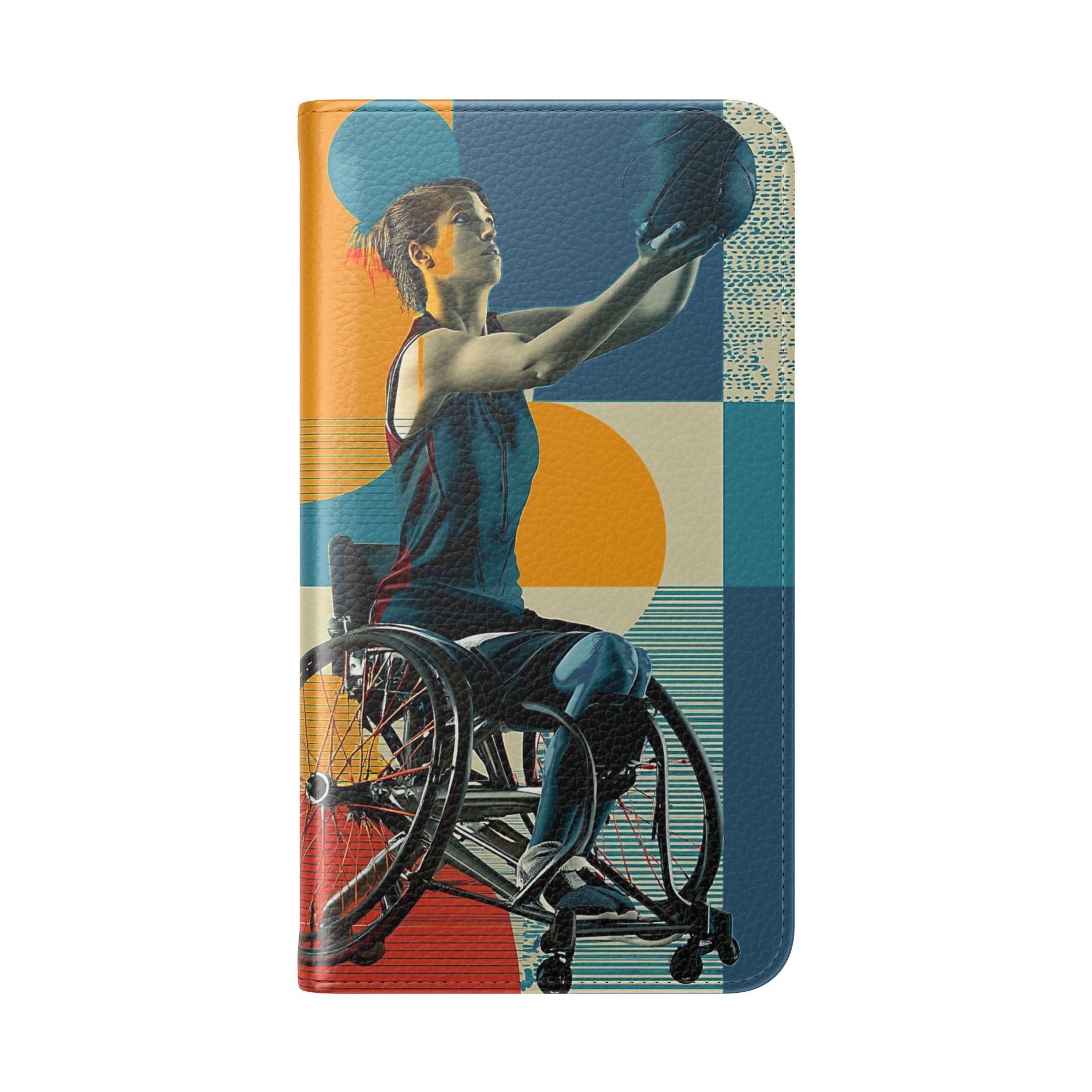 Sporty Flip Case for Wheelchair Basket Athletes, Phone Cover, Active Lifestyle Accessory, Gift for Sports Lovers, Personalized Case