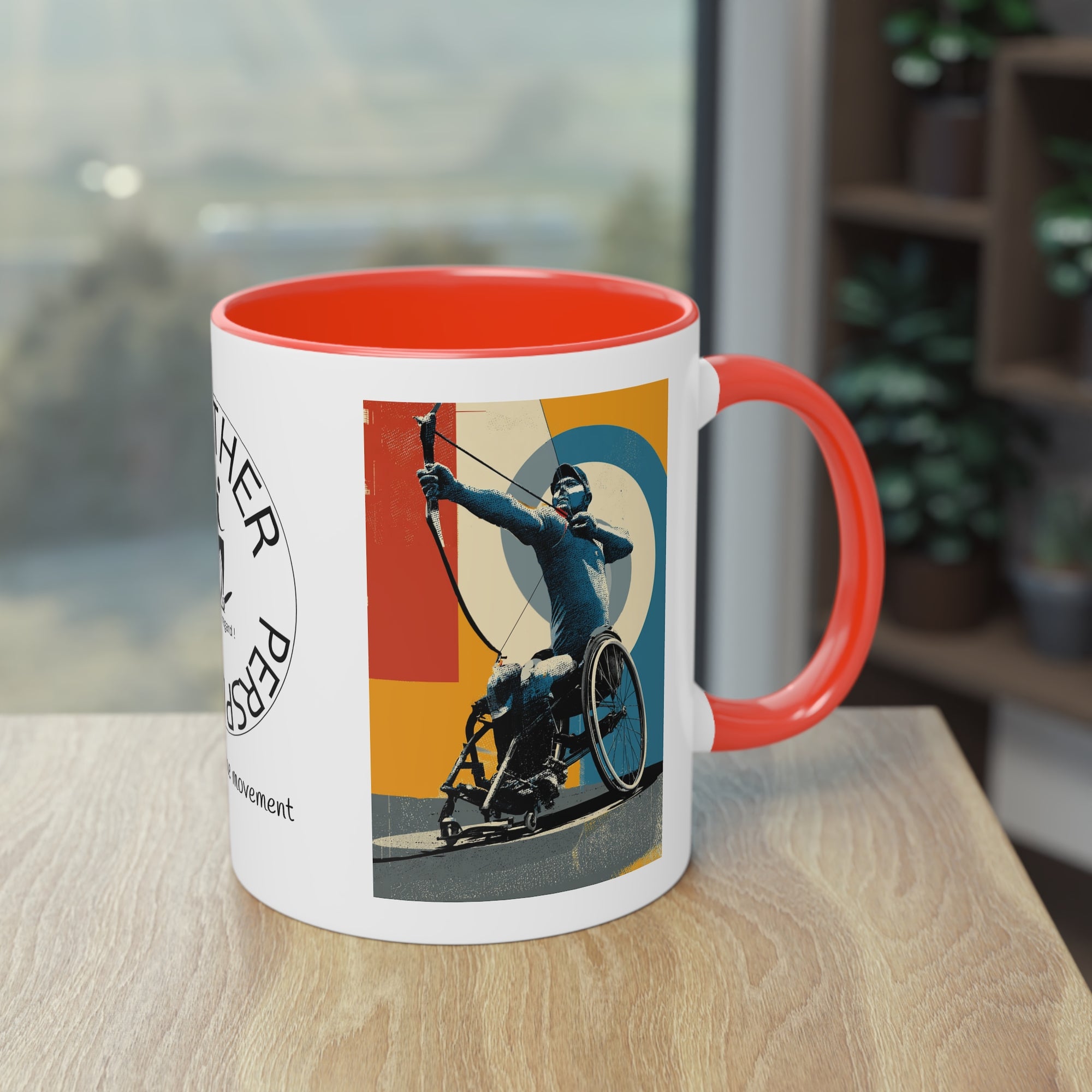 Dynamic Two-Tone Coffee Mug Archery,  Ideal Gift for Athletes, Motivational Morning Caffeine Boost, Sports Lover Cup