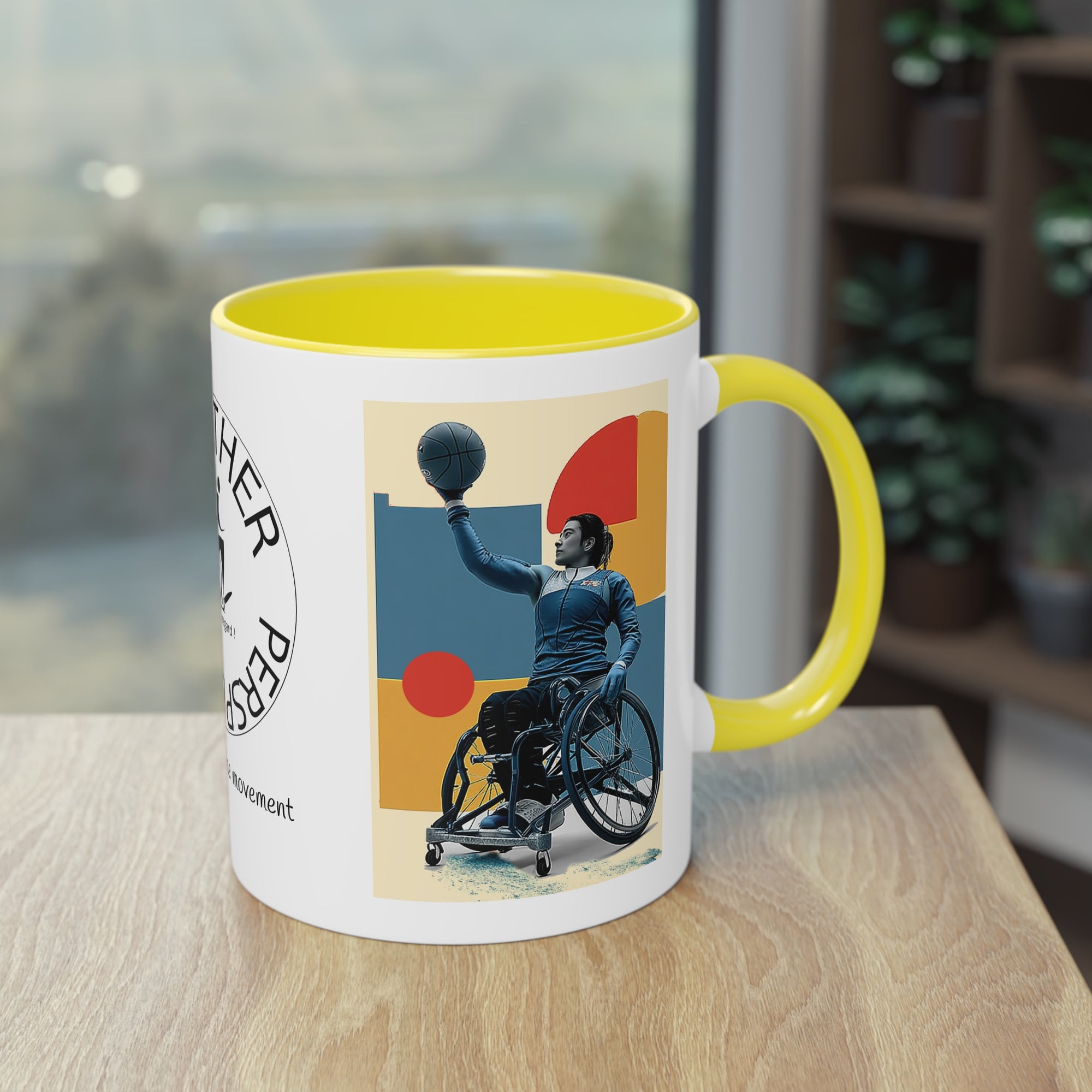 Dynamic Two-Tone Coffee Mug Basket,  Ideal Gift for Athletes, Motivational Morning Caffeine Boost, Sports Lover Cup