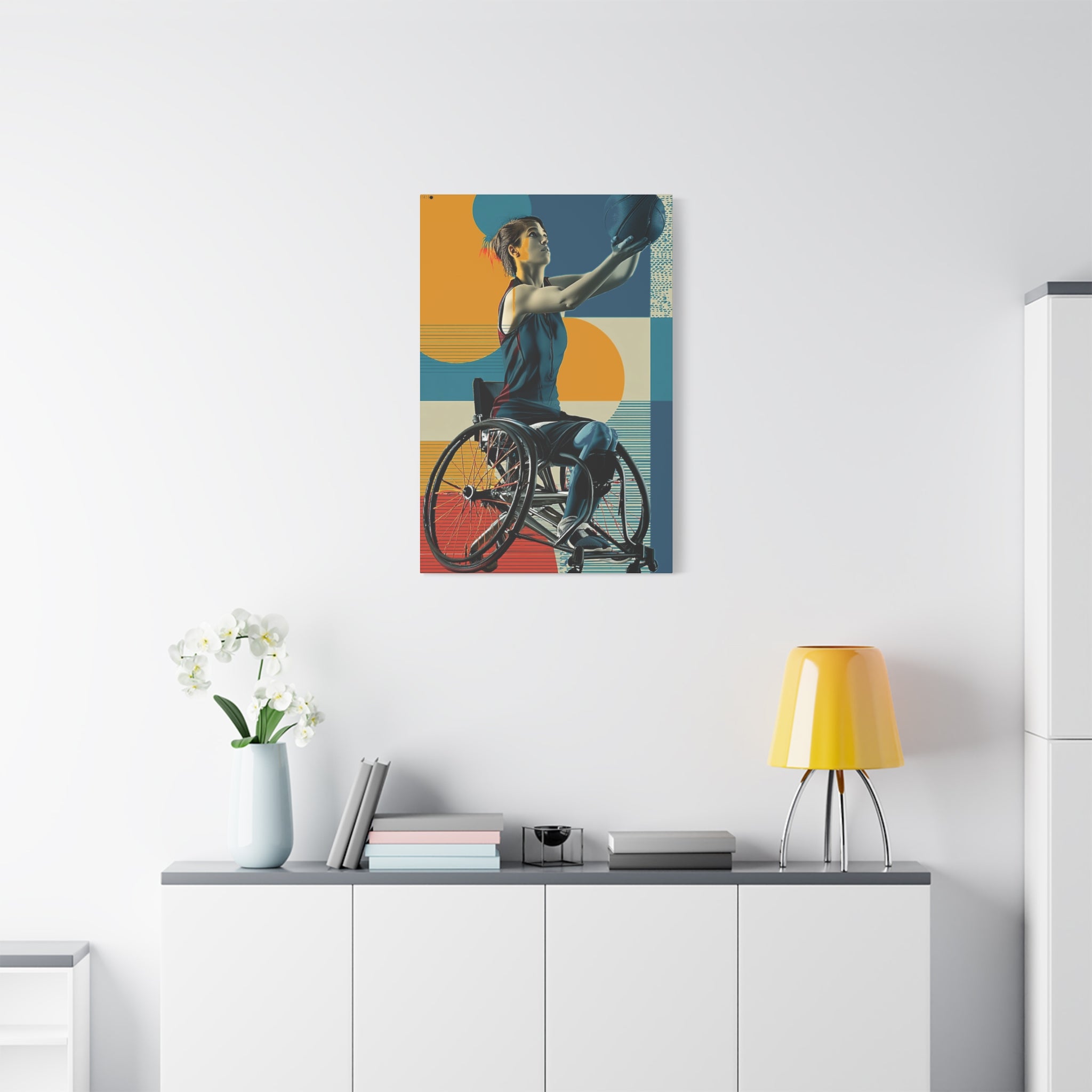 Empowering Wheelchair Basket Canvas Art, Inspirational Wall Decor, Motivational Home Decor, Unique Gift for Sports Enthusiasts, [...]