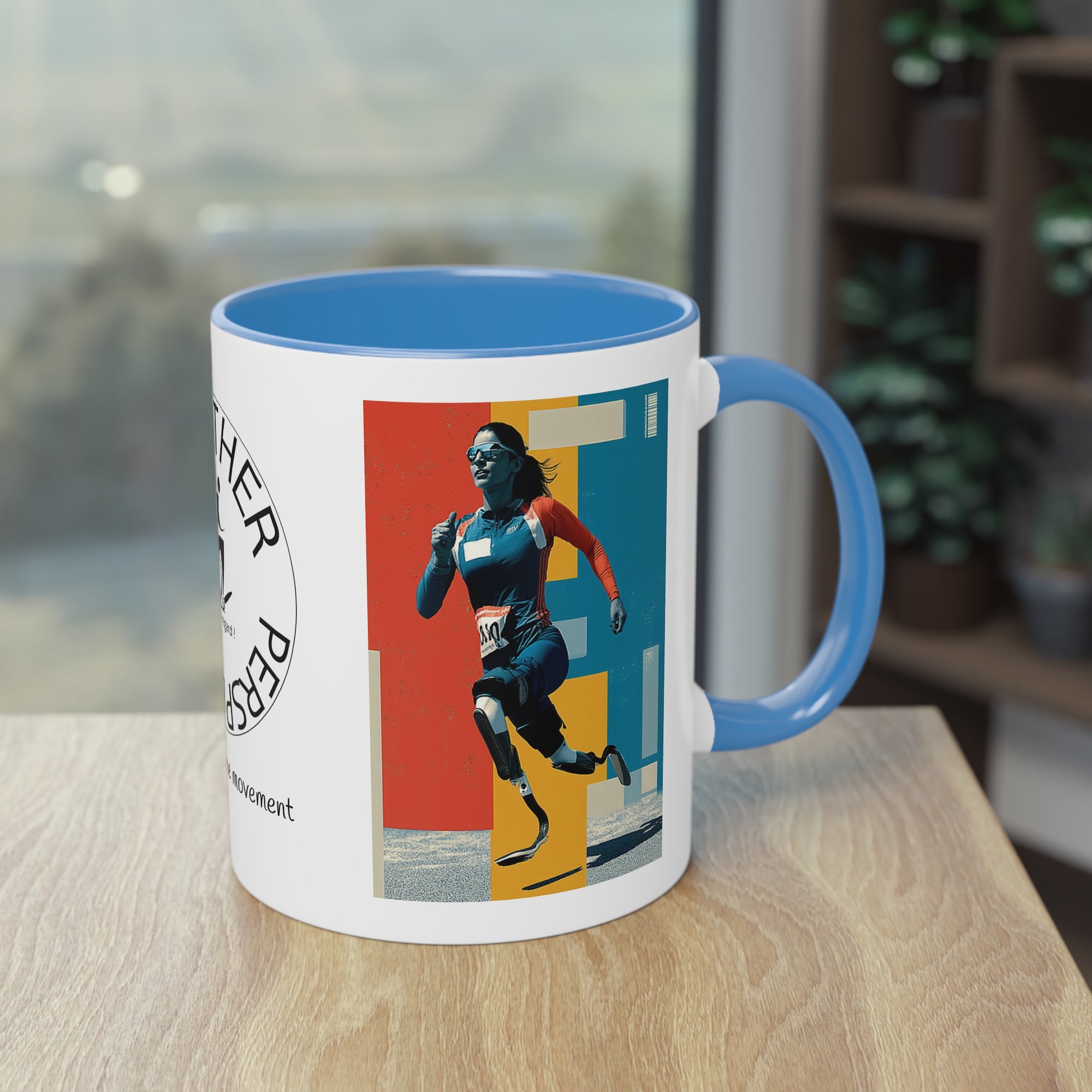 Dynamic Two-Tone Coffee Mug Course, Drinkware, Ideal Gift for Athletes, Motivational Morning Caffeine Boost, Sports Lover Cup