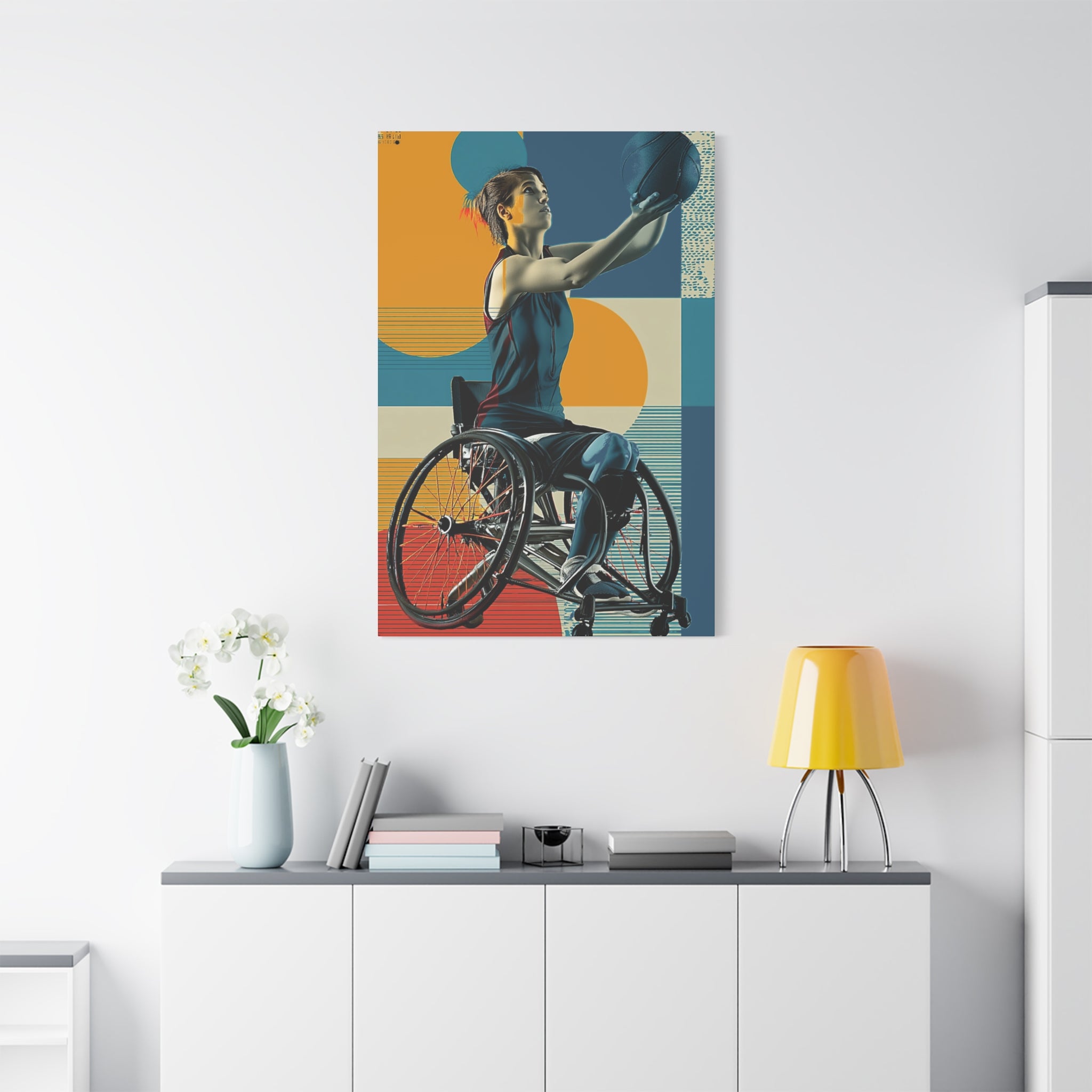 Empowering Wheelchair Basket Canvas Art, Inspirational Wall Decor, Motivational Home Decor, Unique Gift for Sports Enthusiasts, [...]