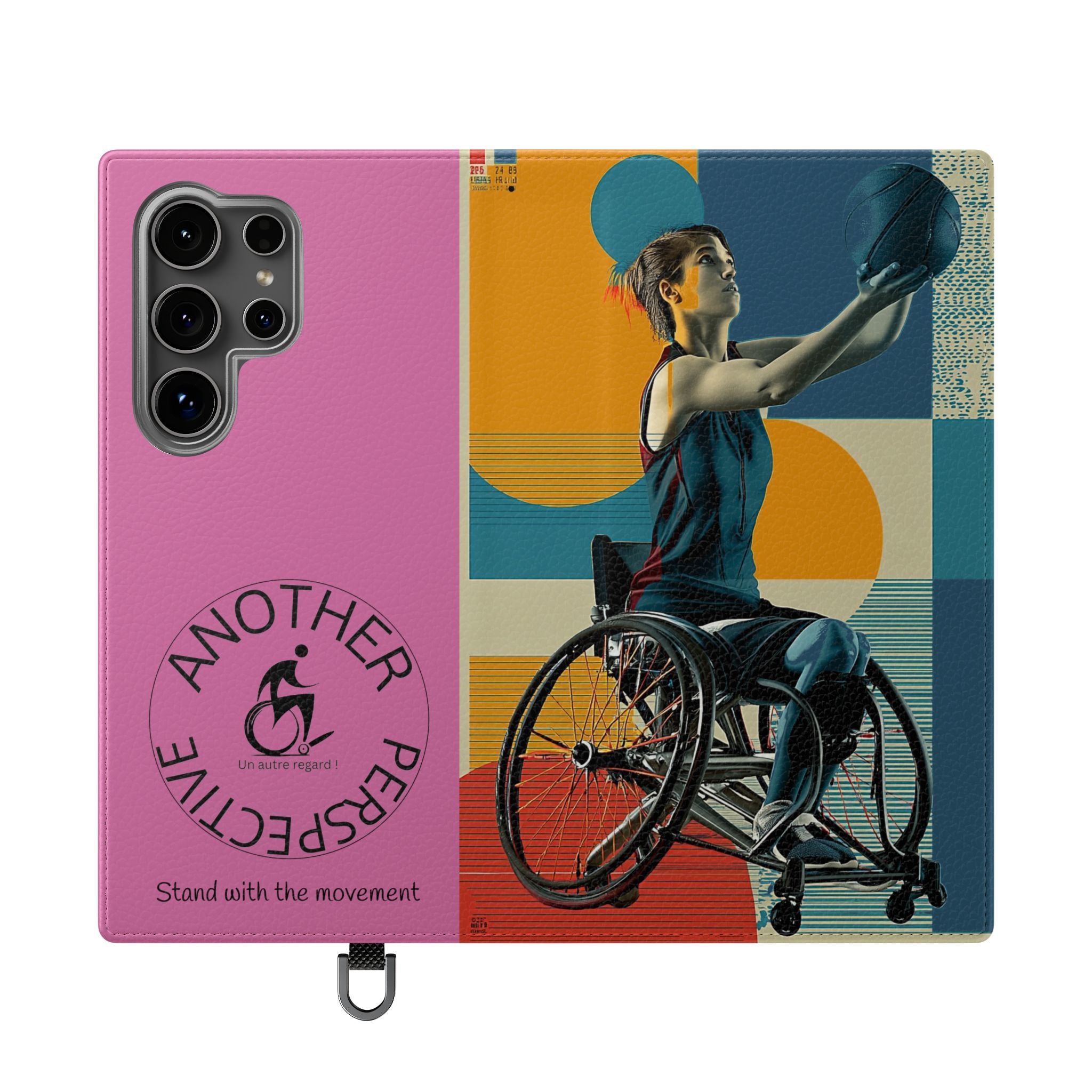 Sporty Flip Case for Wheelchair Basket Athletes, Phone Cover, Active Lifestyle Accessory, Gift for Sports Lovers, Personalized Case