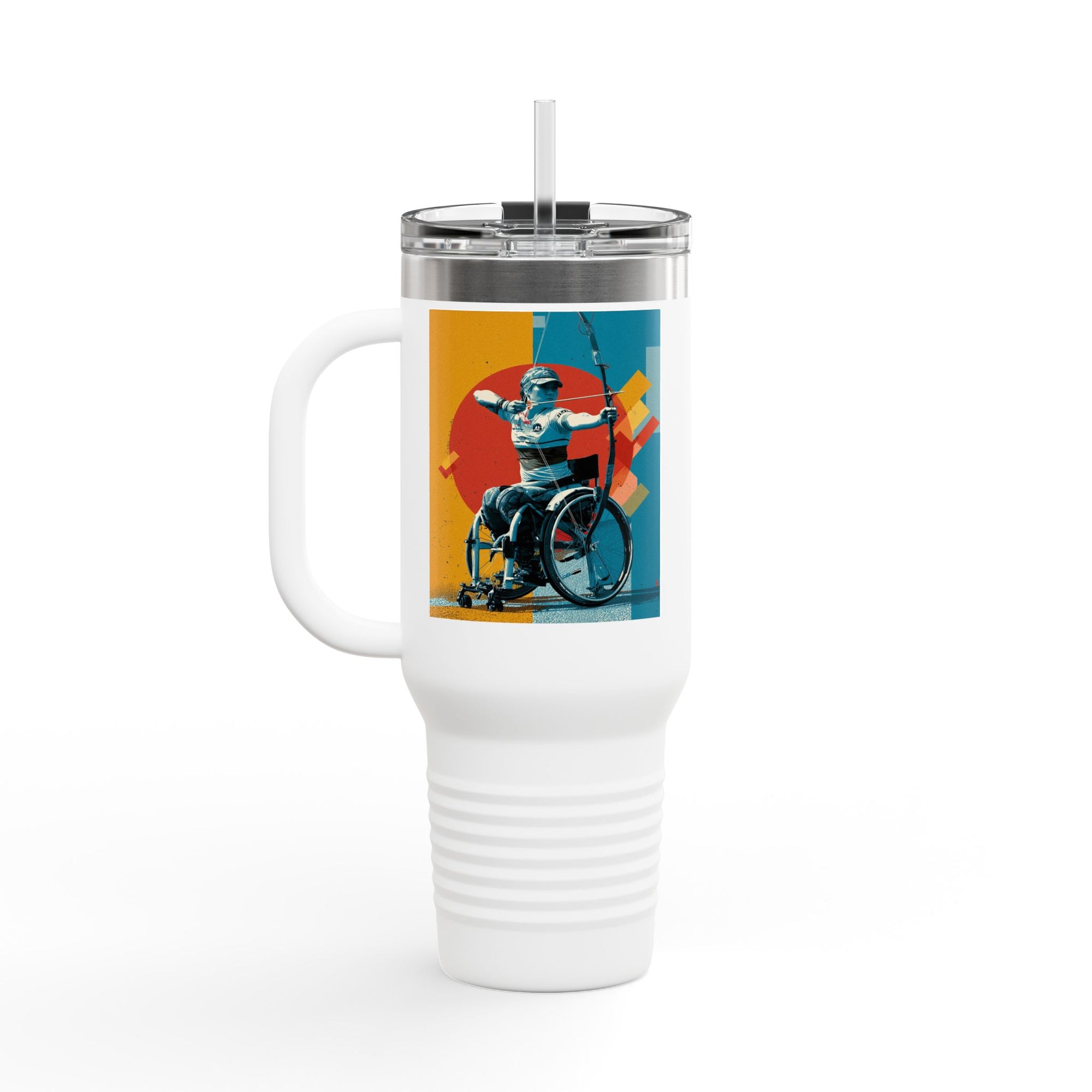 Vibrant Insulated Travel Mug for On-the-Go Coffee Lovers, Motivational Mug, Daily Hydration, Sports Enthusiast Gift