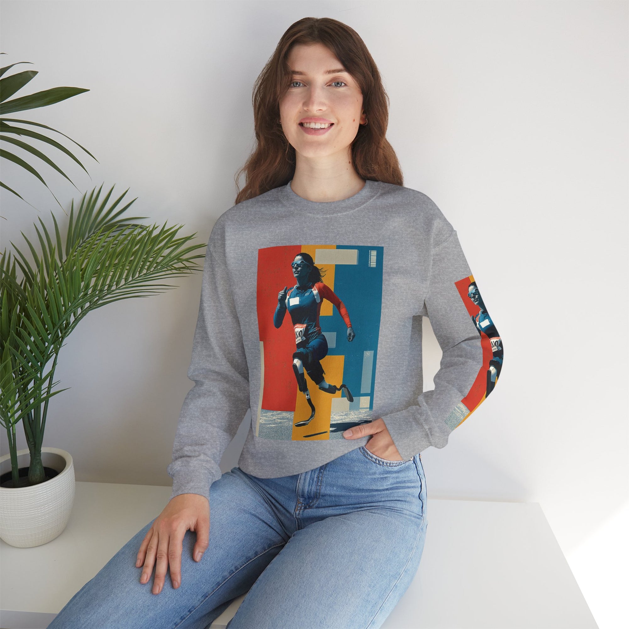 Inclusive WheelChair Course Sports Themed Sweatshirt for Empowerment, Unisex Heavy Blend Crewneck, Inspirational Gift for Activists