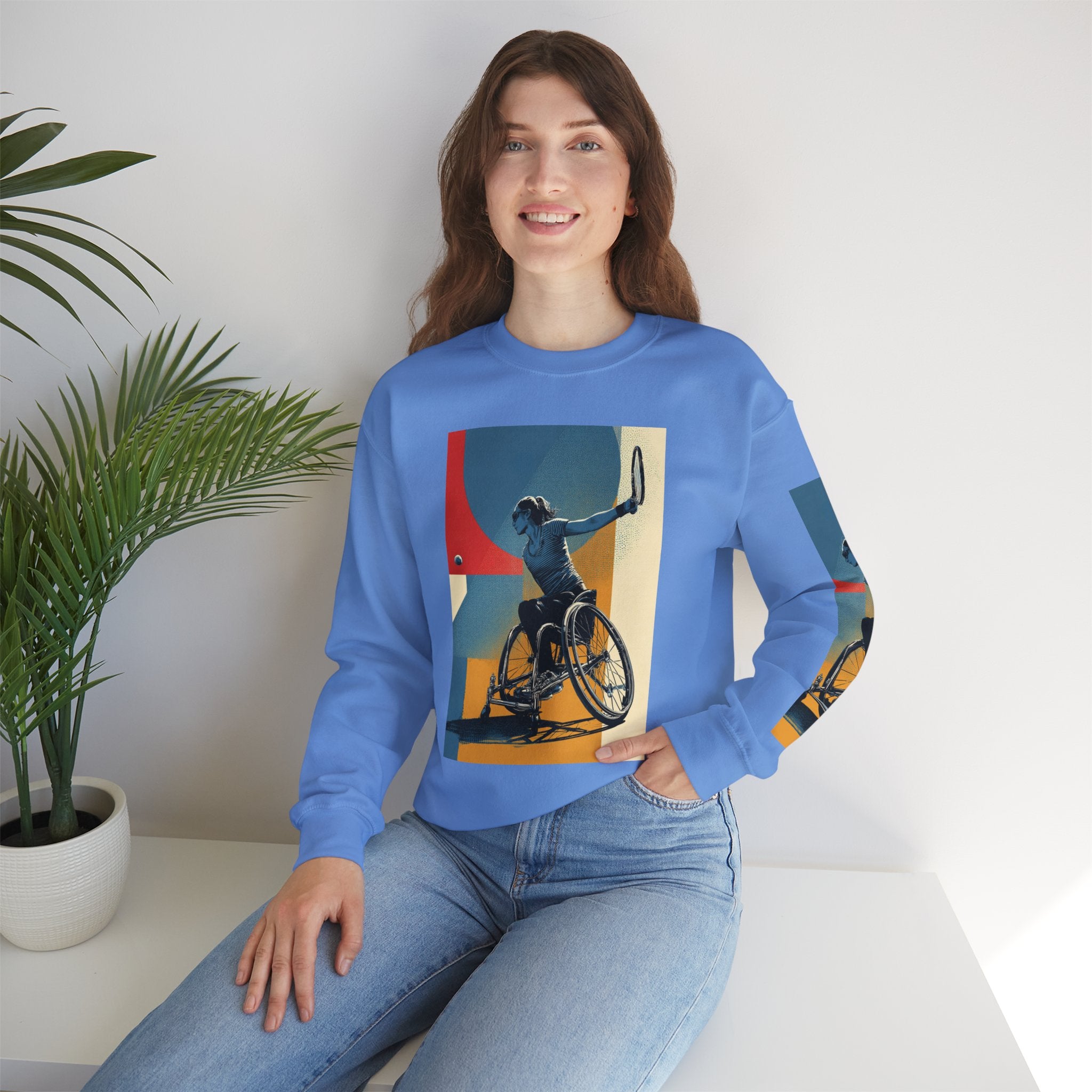 Inclusive WheelChair Course Sports Themed Sweatshirt for Empowerment, Unisex Heavy Blend Crewneck, Inspirational Gift for Activists