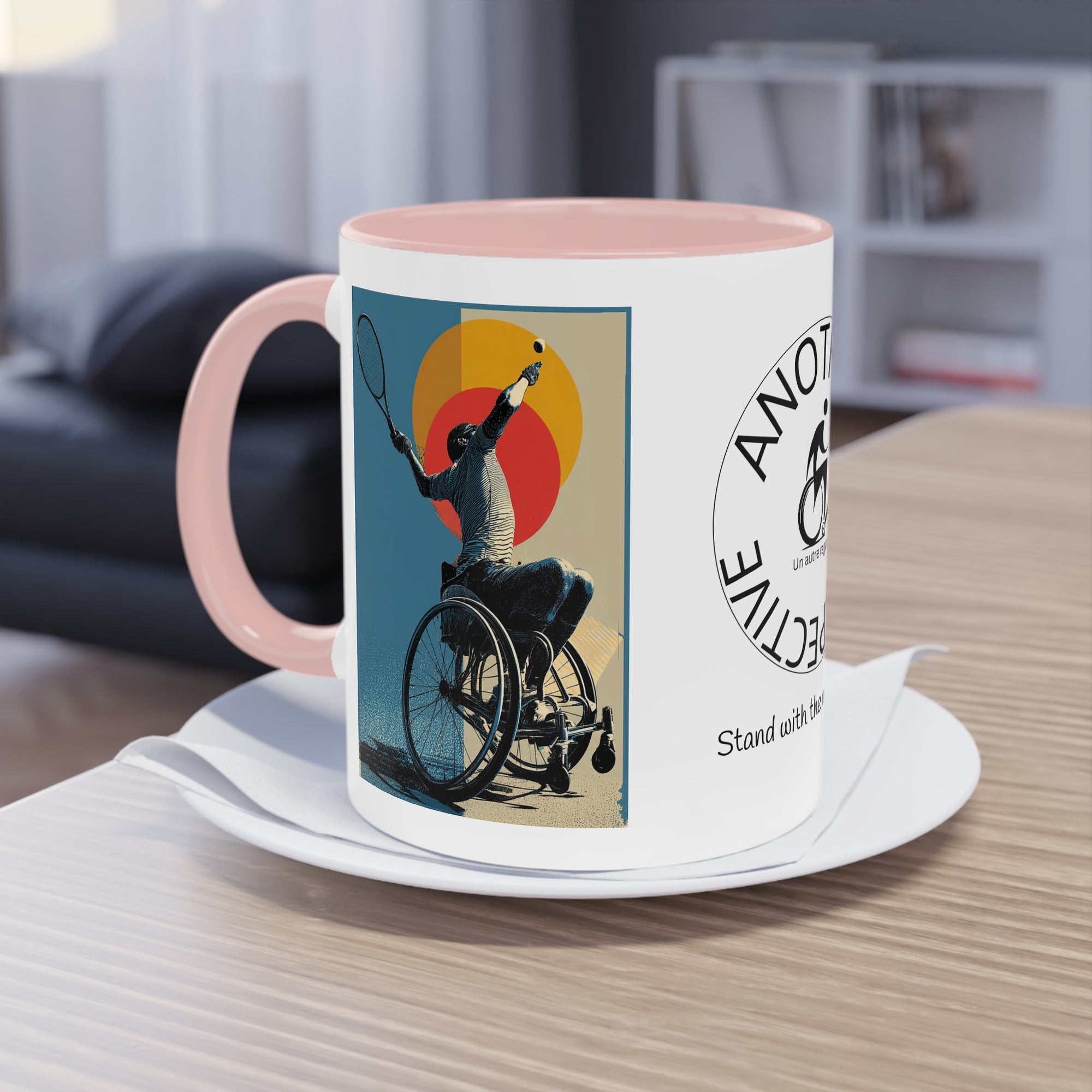 Dynamic Two-Tone Coffee Mug Tennis, Race-inspired Drinkware, Ideal Gift for Athletes, Motivational Morning Caffeine Boost, Sports Lover Cup