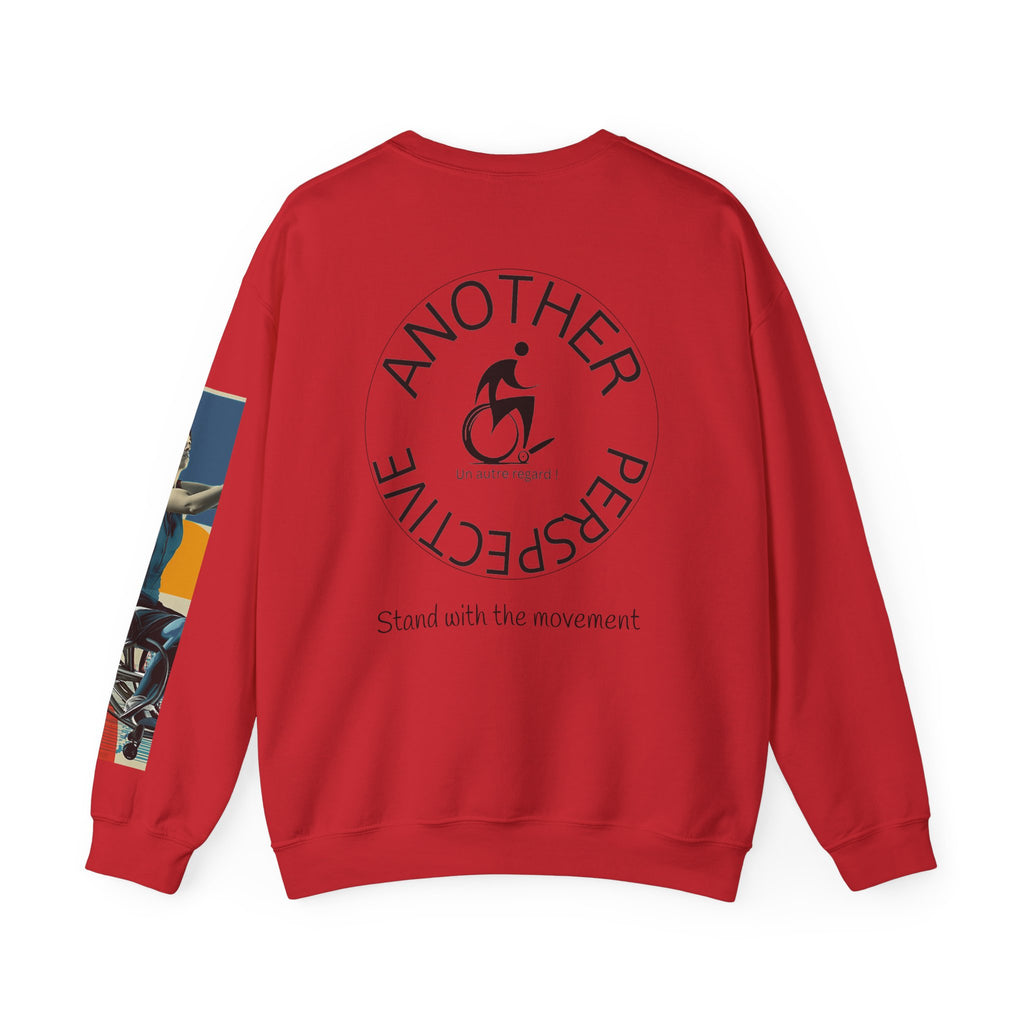 Inclusive WheelChair Basket Sports Themed Sweatshirt for Empowerment, Unisex Heavy Blend Crewneck, Inspirational Gift for Activists