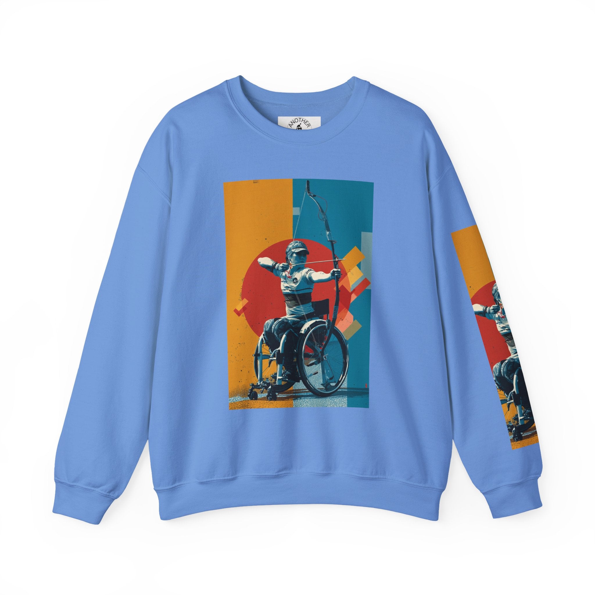 nclusive WheelChair Archery Sports Themed Sweatshirt for Empowerment, Unisex Heavy Blend Crewneck, Inspirational Gift for Activists
