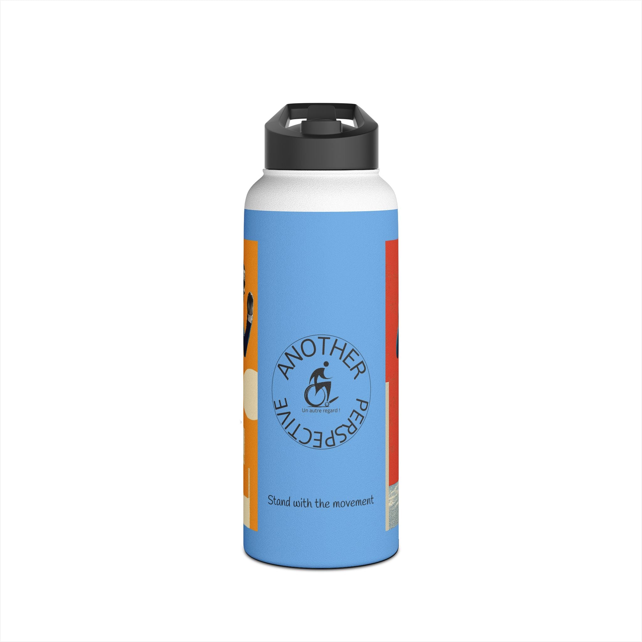 Colorful Stainless Steel Water Bottle – Para-sport Course Design, Eco-Friendly Hydration, Gift Idea for All Athletes, Travel Mug, Fitness Accessory