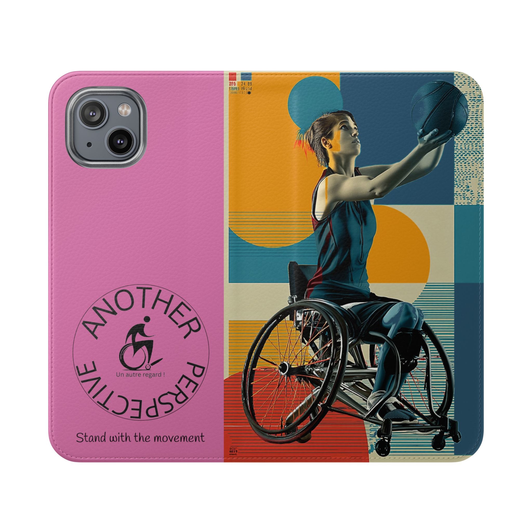 Sporty Flip Case for Wheelchair Basket Athletes, Phone Cover, Active Lifestyle Accessory, Gift for Sports Lovers, Personalized Case