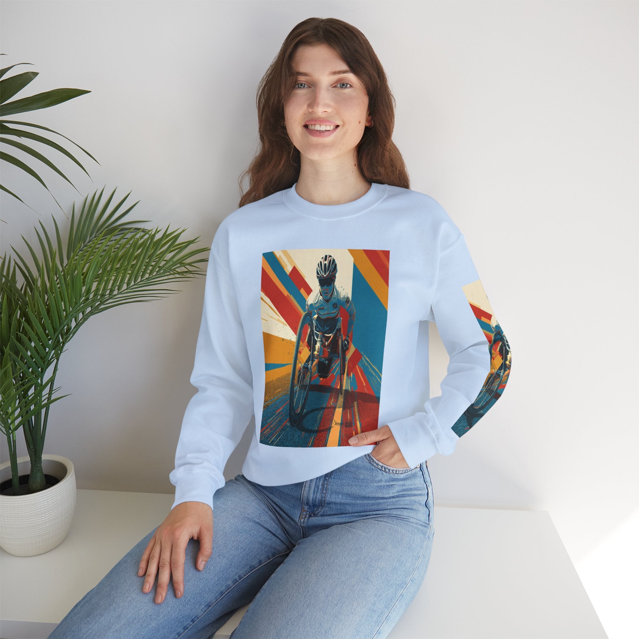 Inclusive WheelChair Course Sports Themed Sweatshirt for Empowerment, Unisex Heavy Blend Crewneck, Inspirational Gift for Activists