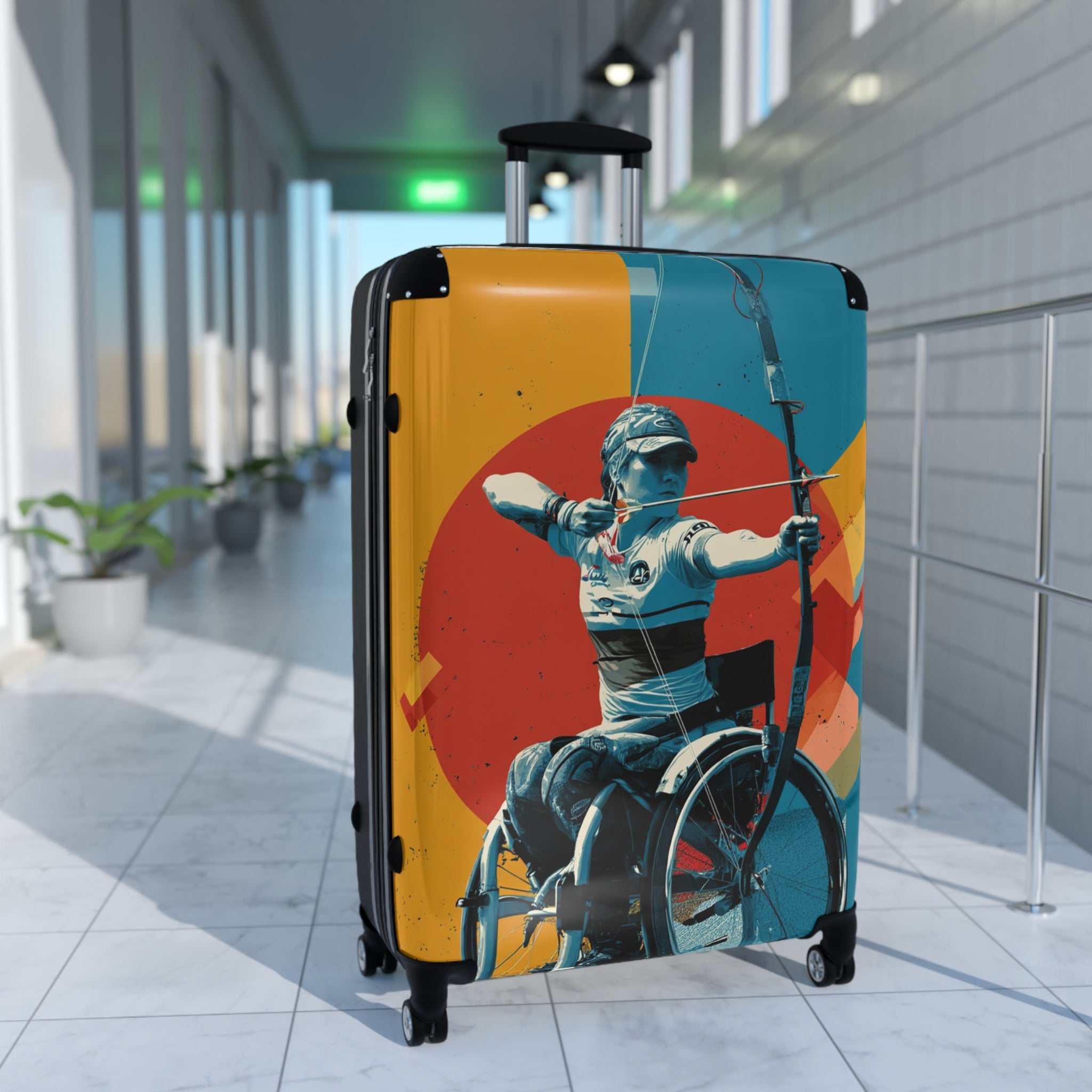 Wheelchair Archery Athlete Suitcase - Travel Gear for Adaptive Sports, Unique Luggage, Inspirational Gift, Mobility Travel, Adventure Bag