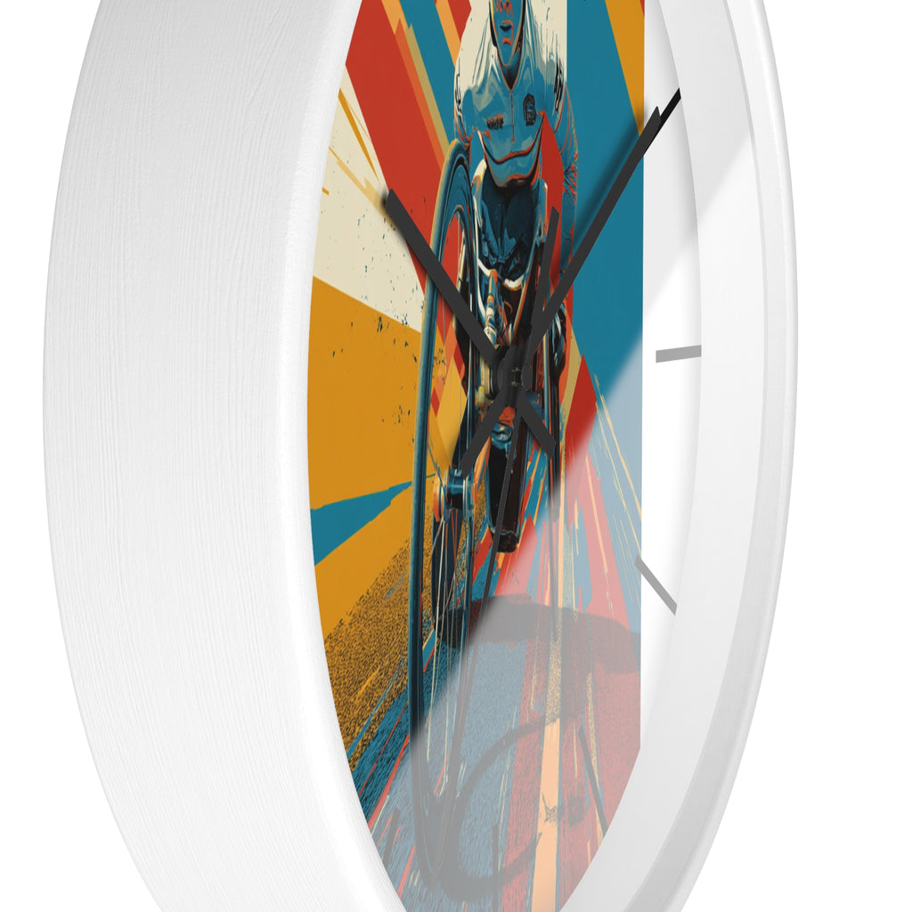 Motivational Sports Wheelchair Wall Clock, Inspirational Decor for Athletes, Fitness Gift, Perfect for Home Gym, Competition, or Office