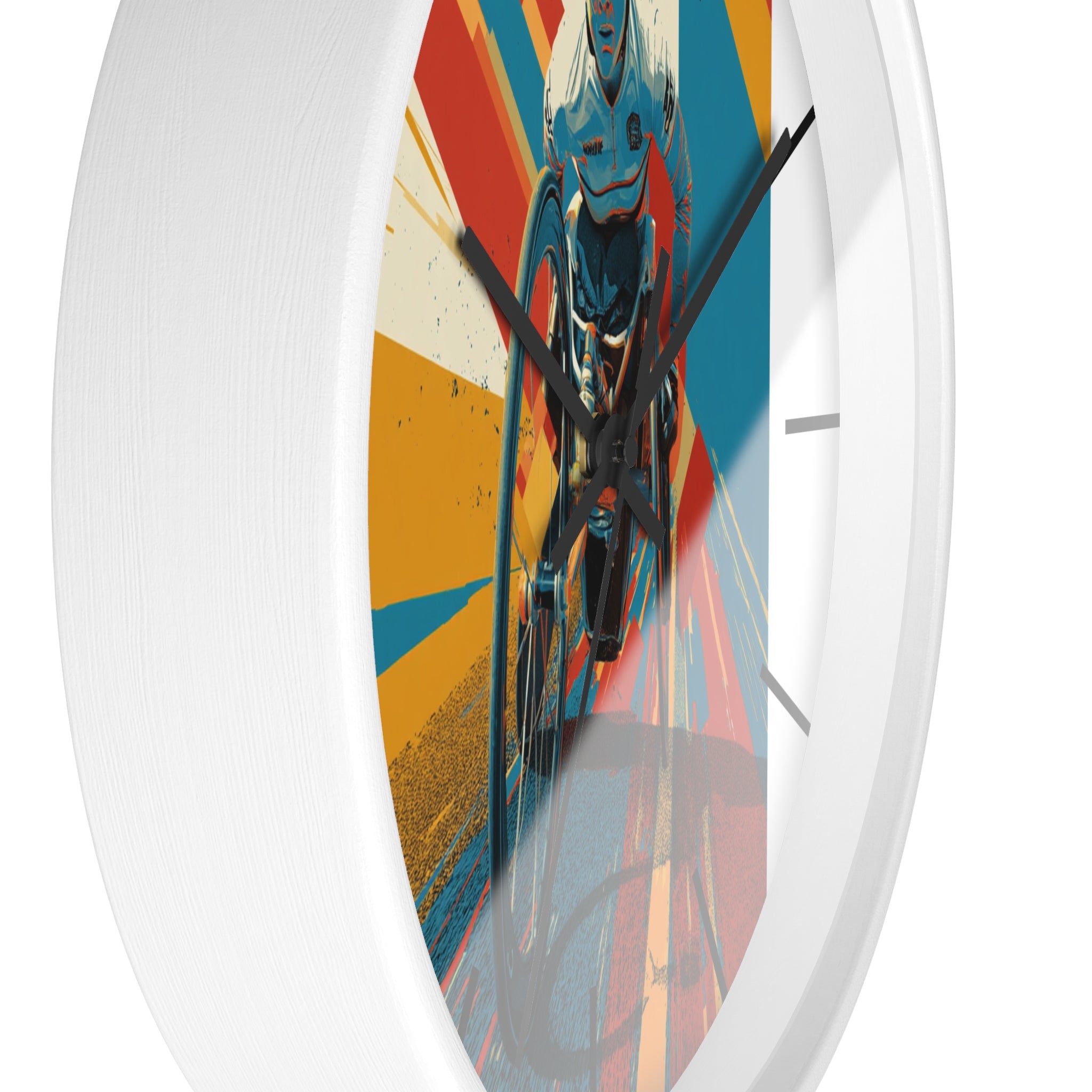 Motivational Sports Wheelchair Wall Clock, Inspirational Decor for Athletes, Fitness Gift, Perfect for Home Gym, Competition, or Office