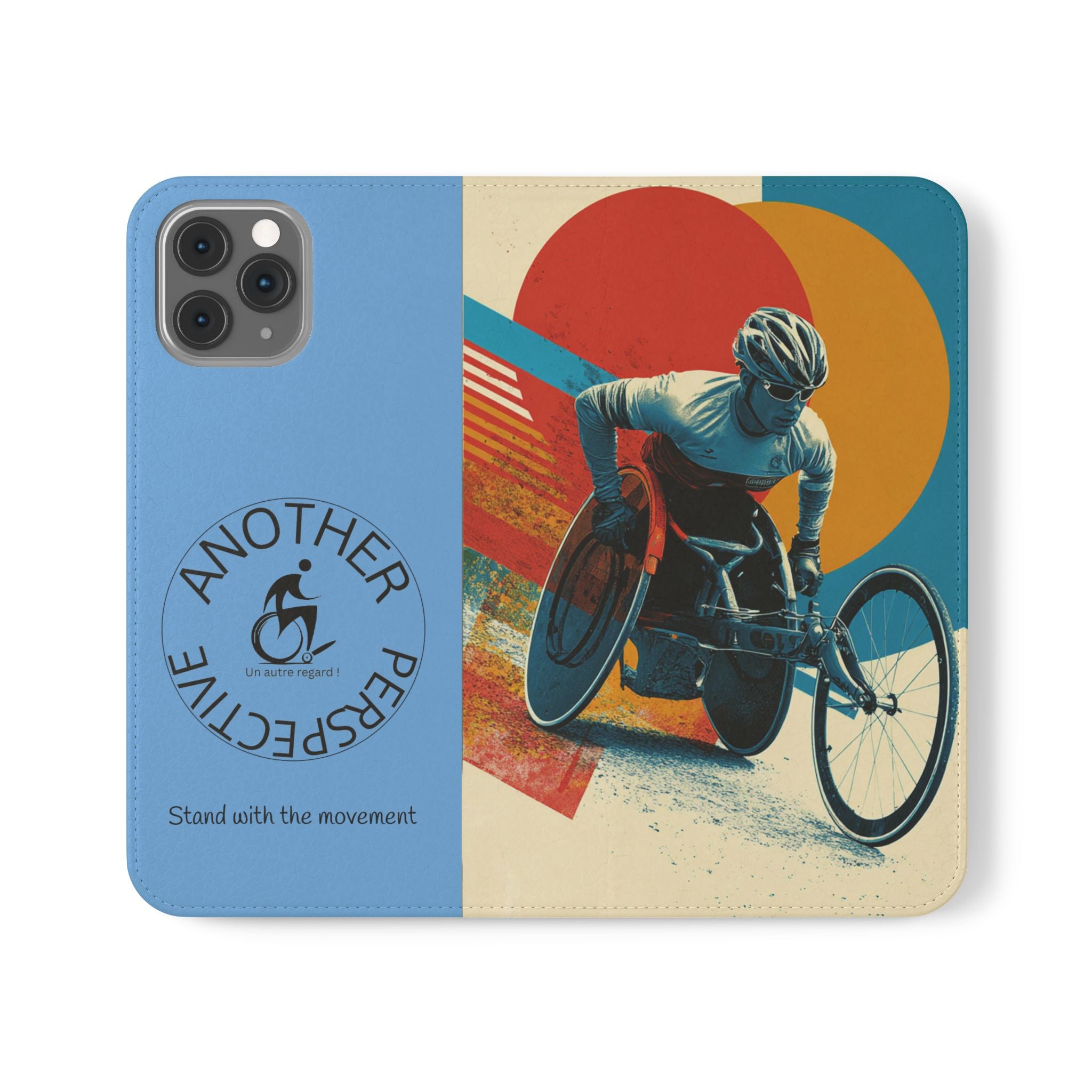 Mobility Advocate Flip Case for Phone Wheelchair, Supportive Gift for Activists, Stylish Wallet Phone Case, Perfect for Everyday Use